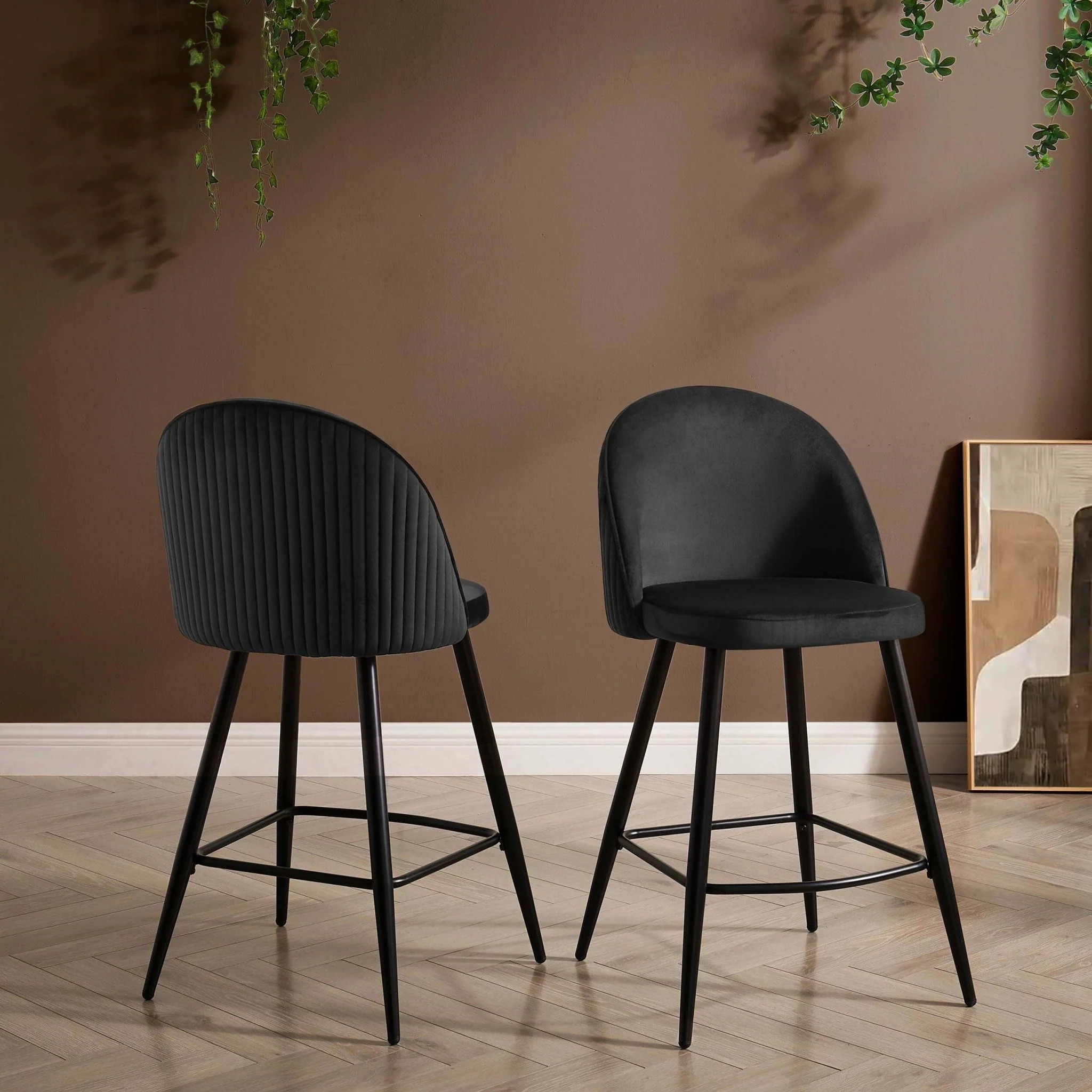 Hattie Set of 2 Barstools - Black - Image 2