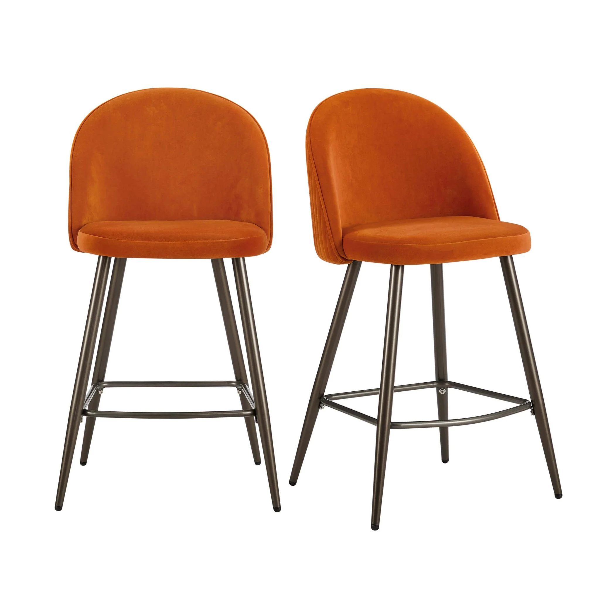 Hattie Set of 2 Barstools - Bright Orange - Image 3
