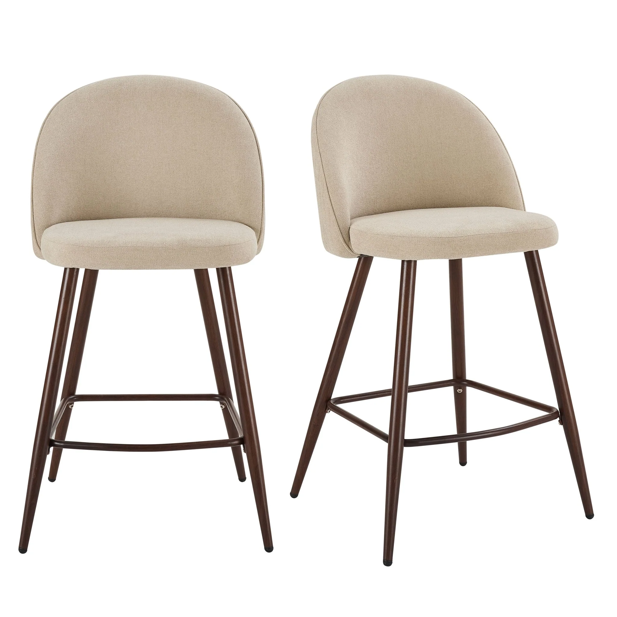 Hattie Set of 2 Barstools - Chenille Oatmeal - Image 3