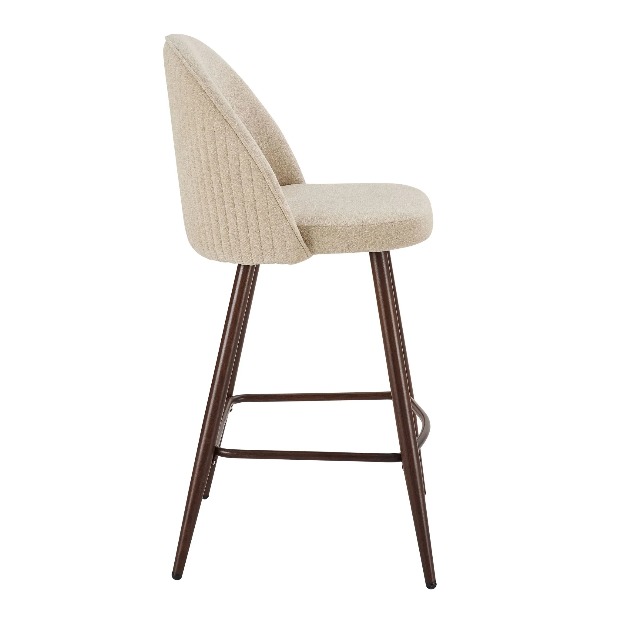 Hattie Set of 2 Barstools - Chenille Oatmeal - Image 5
