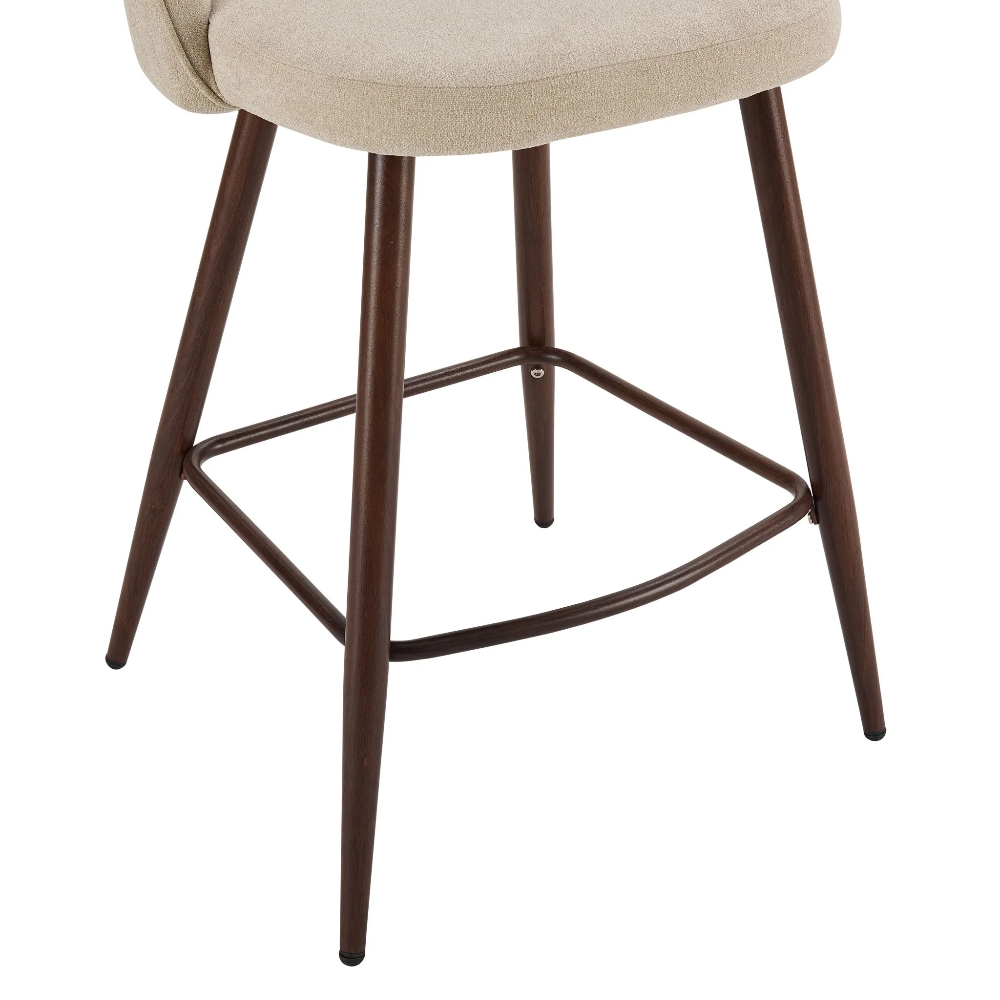 Hattie Set of 2 Barstools - Chenille Oatmeal - Image 8