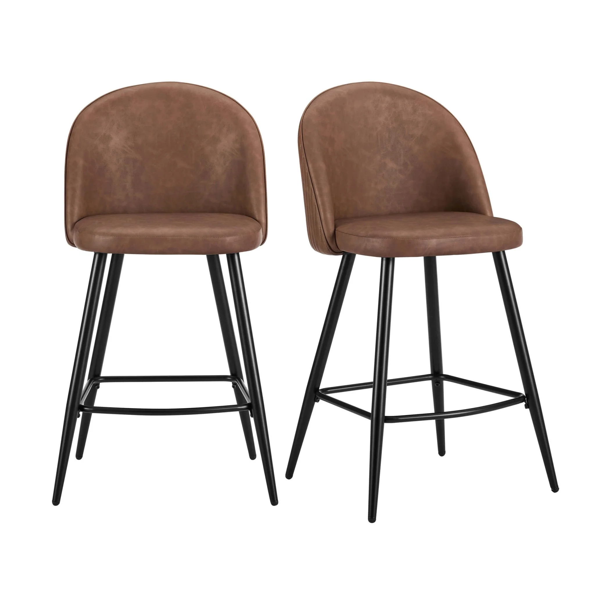 Hattie Set of 2 Barstools - Faux Leather Tan - Image 3
