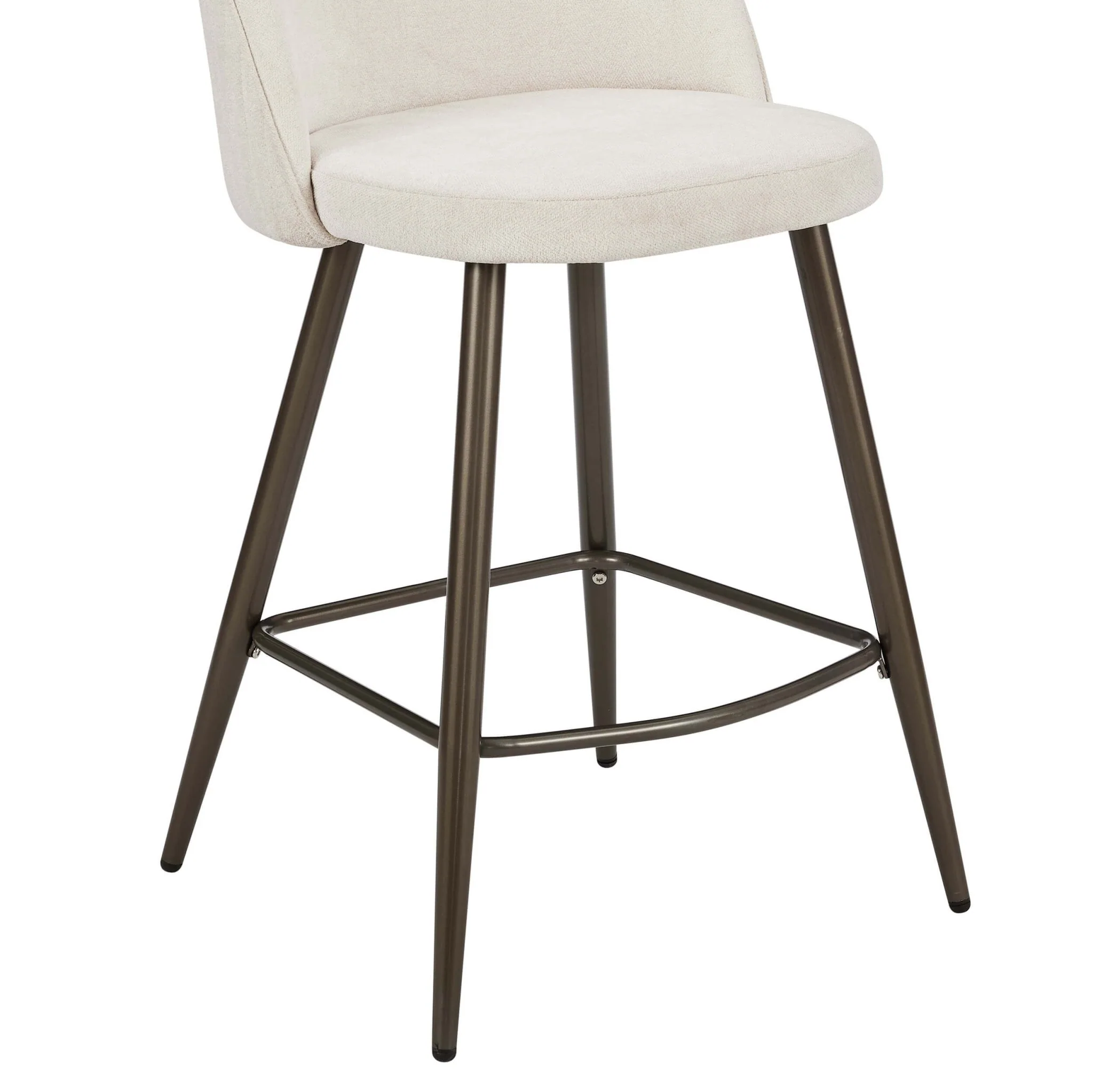 Hattie Set of 2 Barstools - Ivory Chenille - Image 8