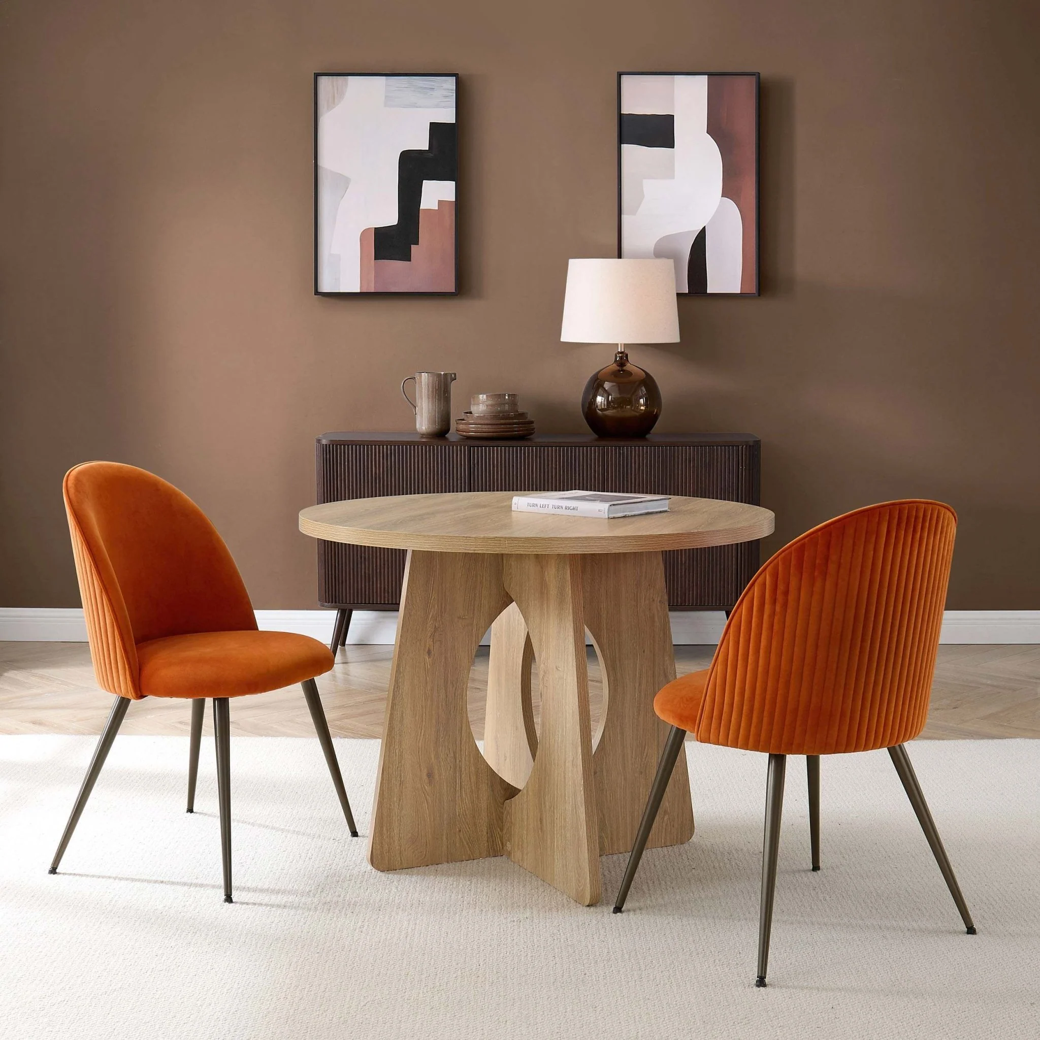 Hattie Set of 2 Dining Chairs - Bright Orange