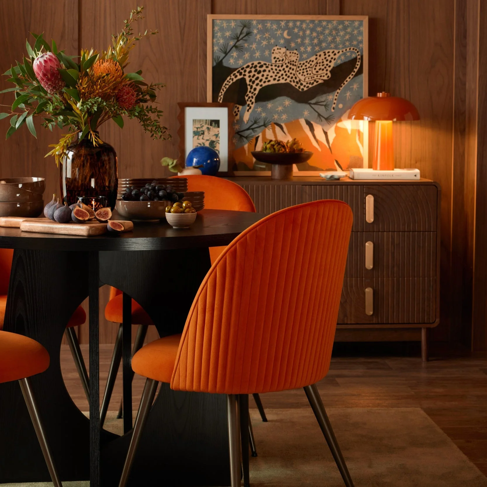 Hattie Set of 2 Dining Chairs - Bright Orange - Image 3