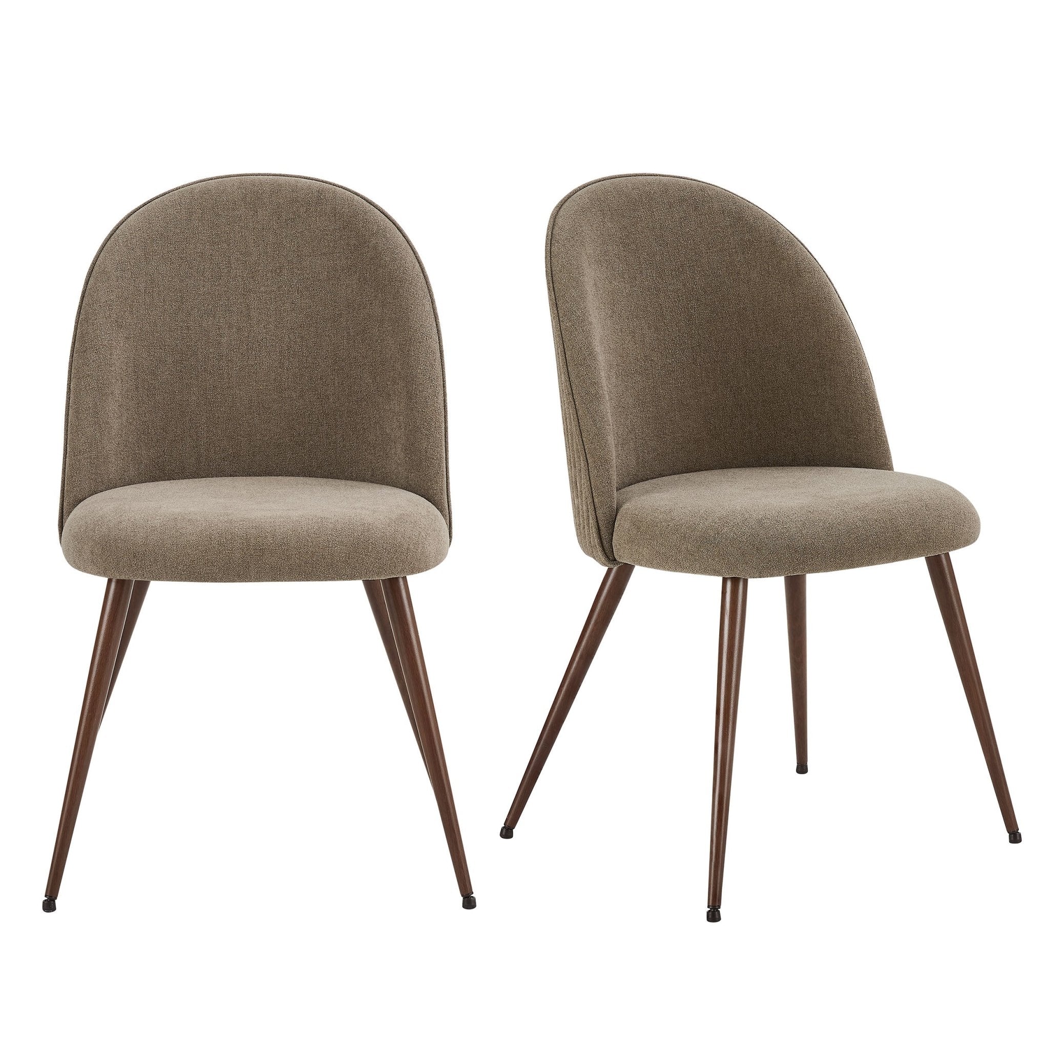 Hattie Set of 2 Dining Chairs - Chenille Mushroom - Image 3