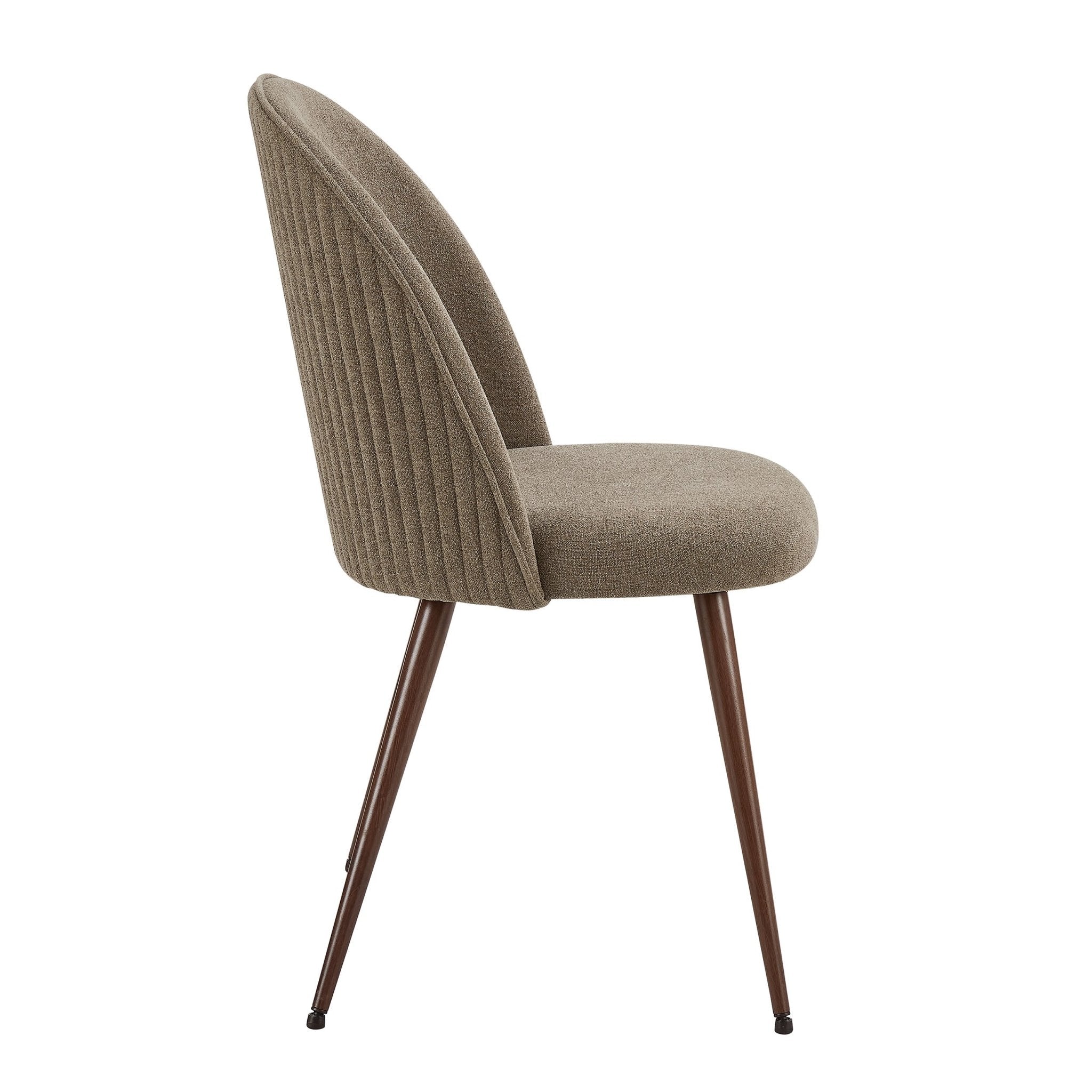 Hattie Set of 2 Dining Chairs - Chenille Mushroom - Image 5