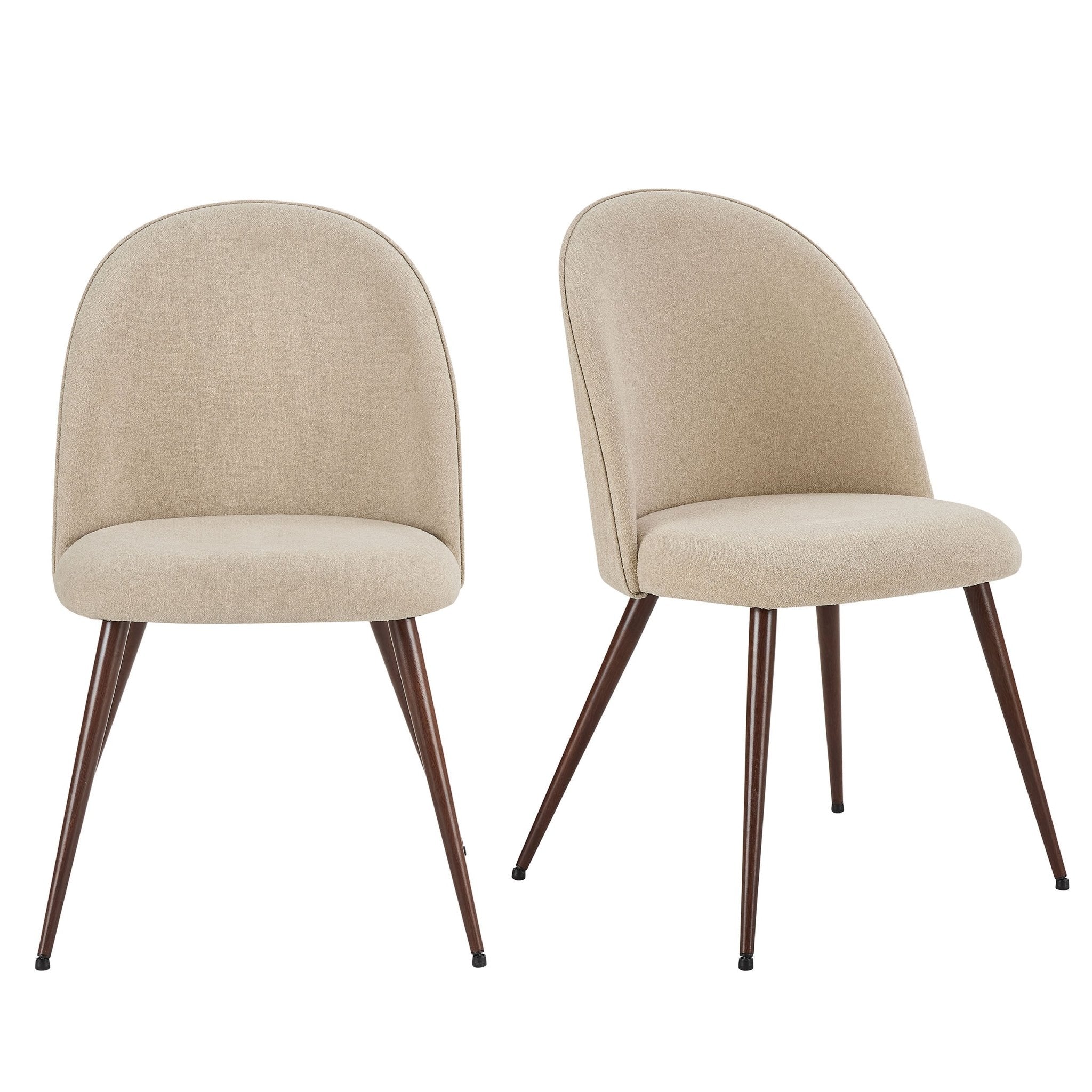 Hattie Set of 2 Dining Chairs - Chenille Oatmeal - Image 3