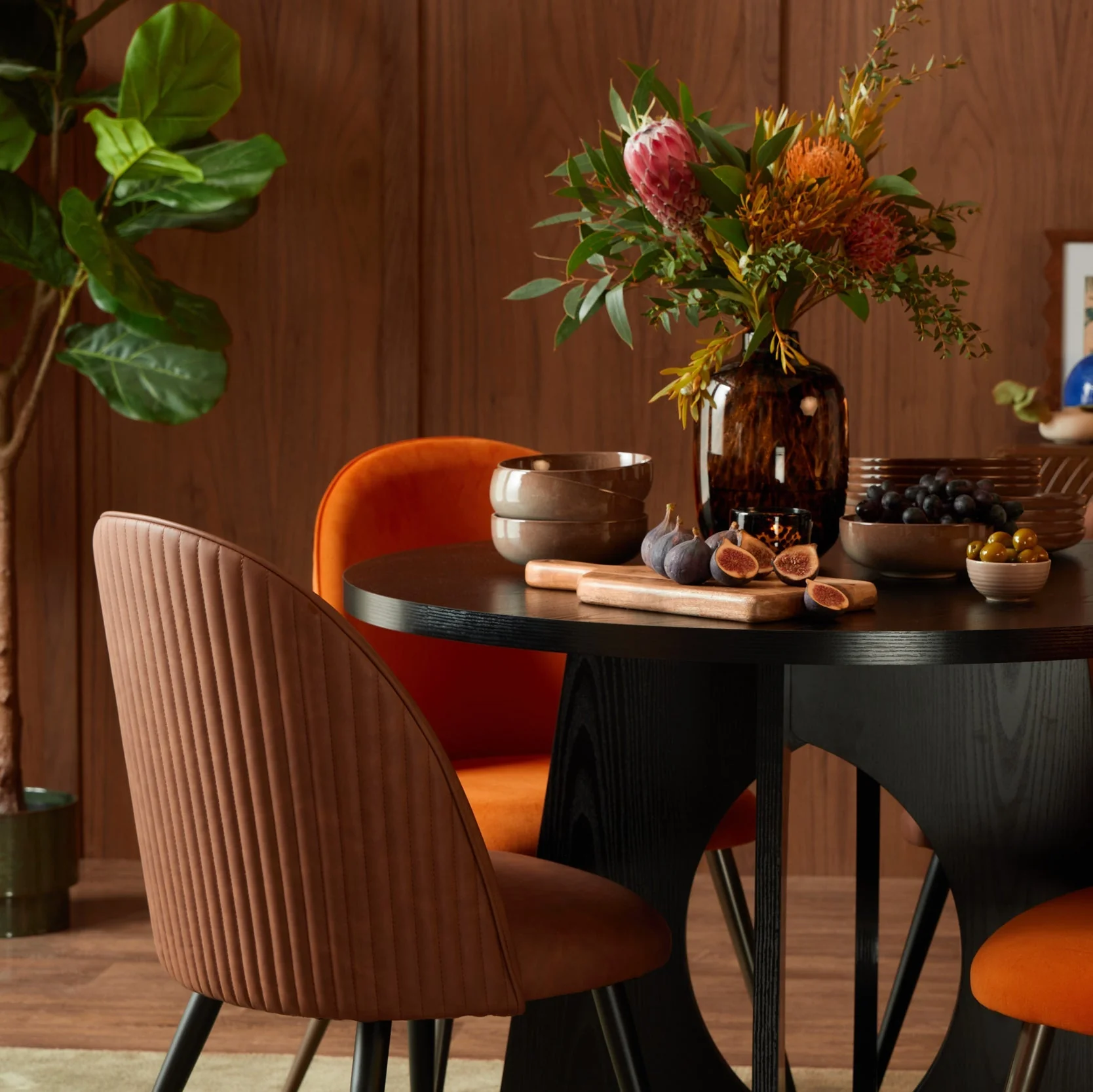 Hattie Set of 2 Dining Chairs - Faux Leather Tan - Image 2
