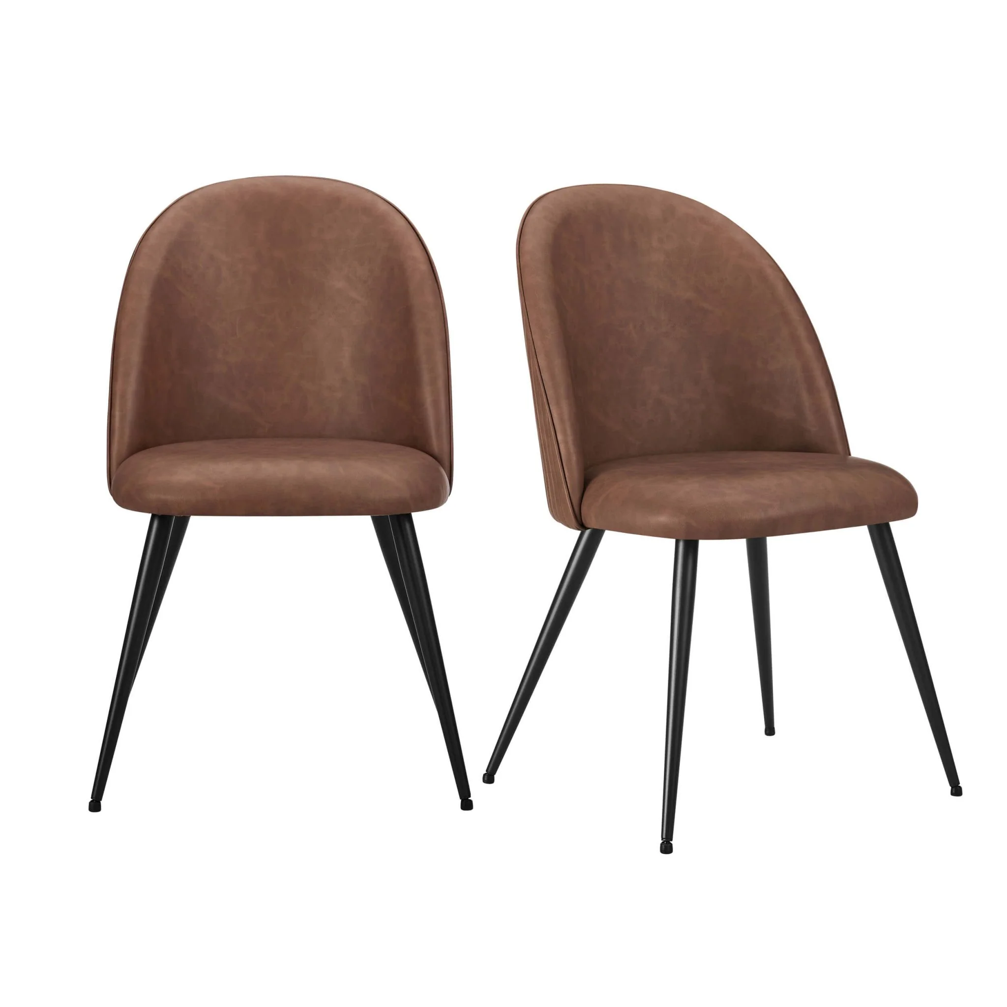 Hattie Set of 2 Dining Chairs - Faux Leather Tan - Image 3