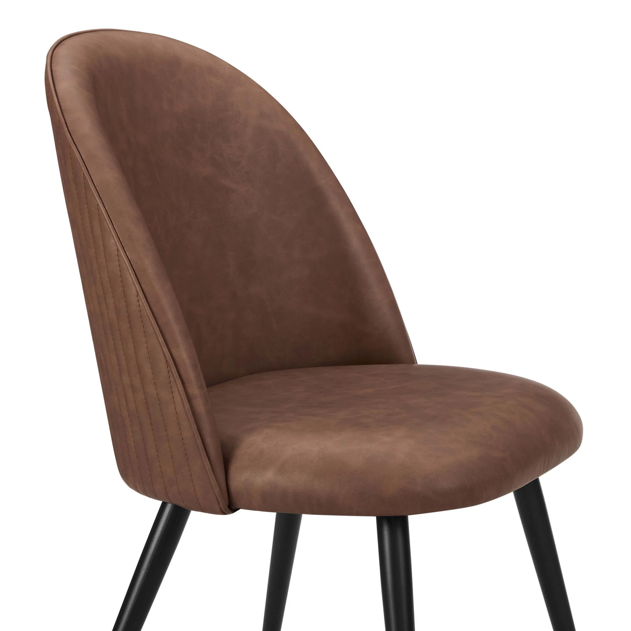 Hattie Set of 2 Dining Chairs - Faux Leather Tan - Image 8