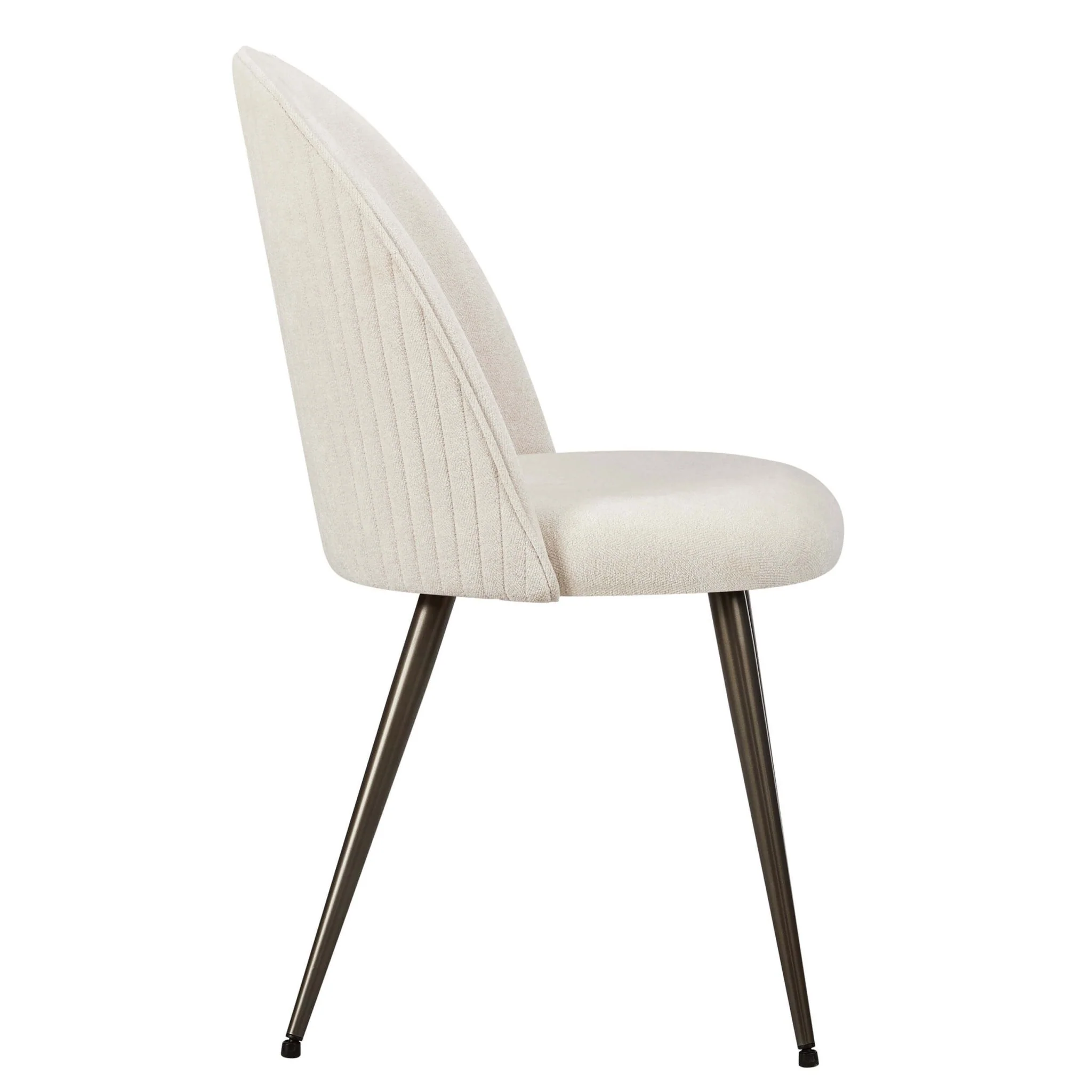 Hattie Set of 2 Dining Chairs - Ivory Chenille - Image 4