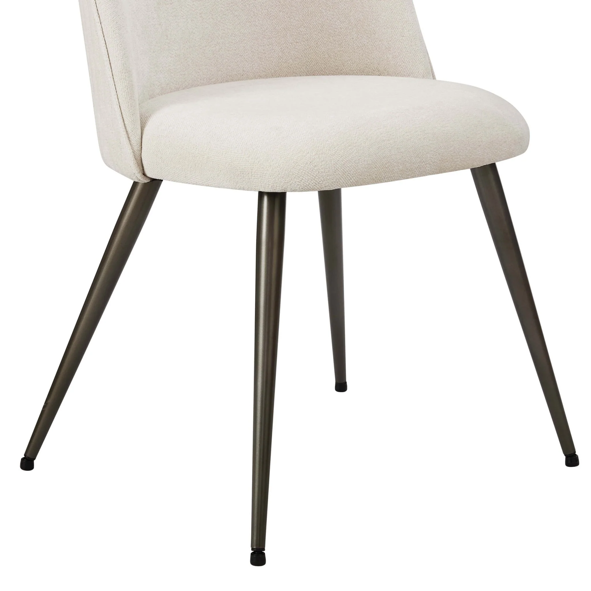Hattie Set of 2 Dining Chairs - Ivory Chenille - Image 6