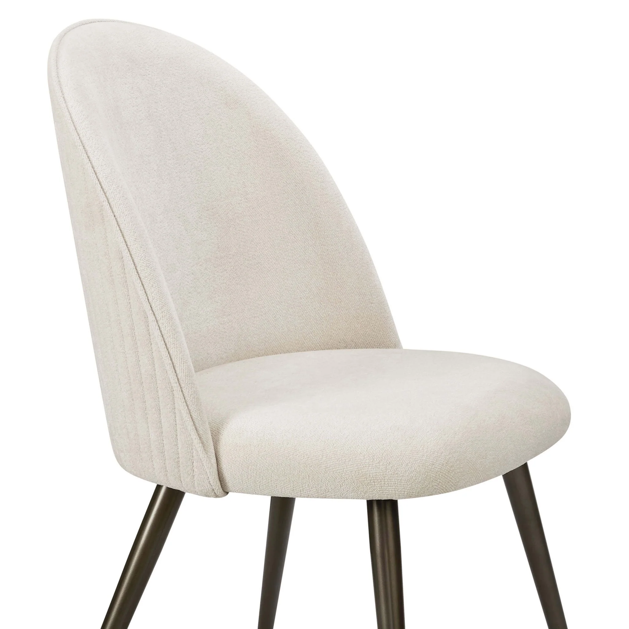 Hattie Set of 2 Dining Chairs - Ivory Chenille - Image 7
