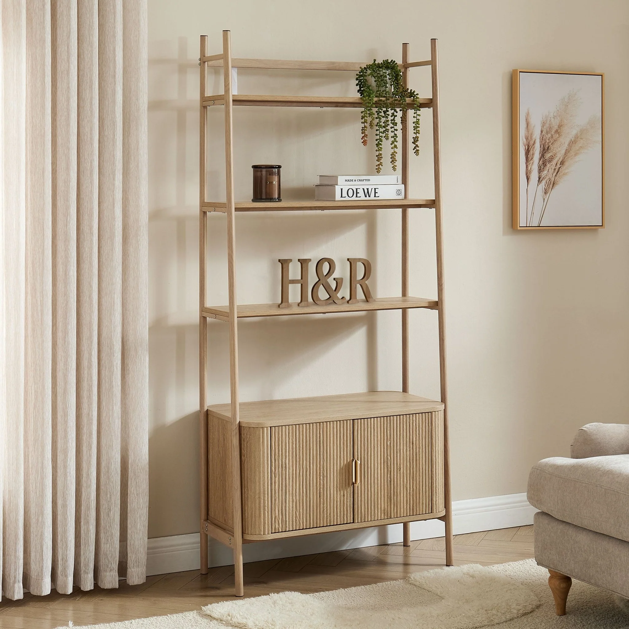 Hattie Shelving Unit - Light Wood - Image 2