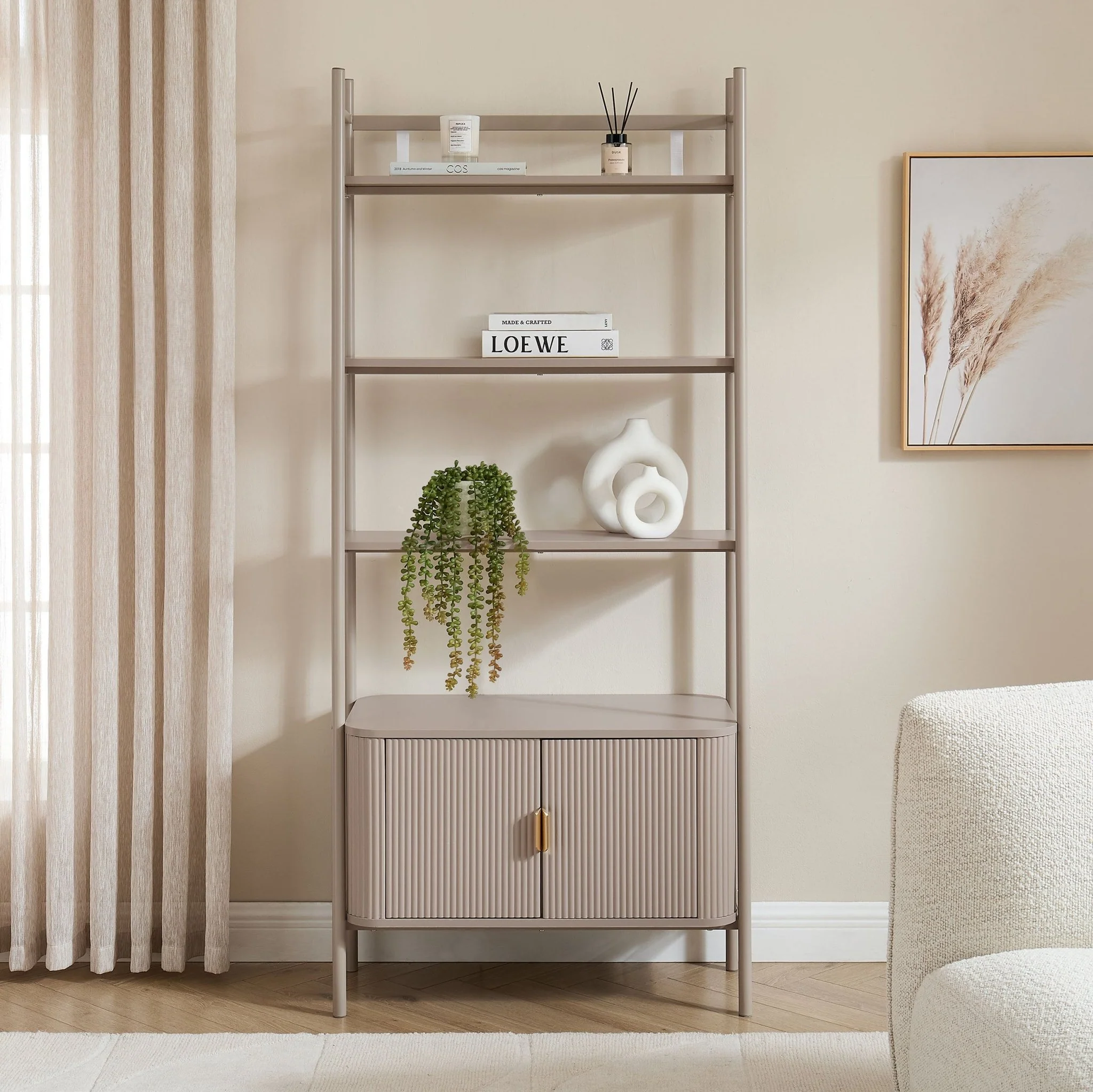 Hattie Shelving Unit - Taupe