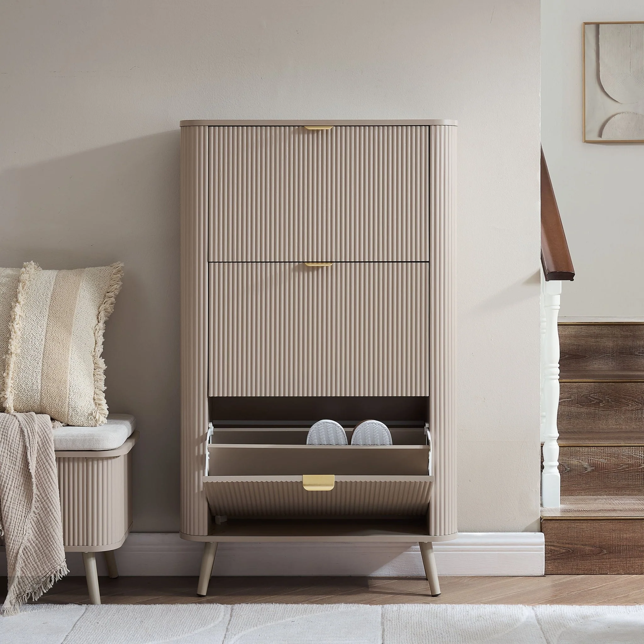 Hattie Shoe Cabinet - Taupe - Image 2