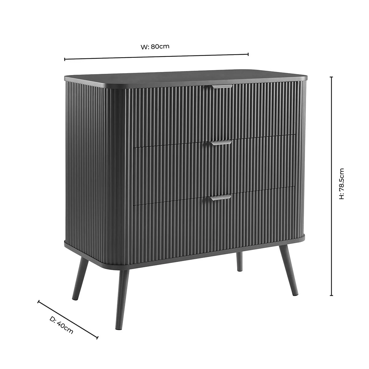 Hattie Small 3 Drawer Chest - Midnight - Image 7