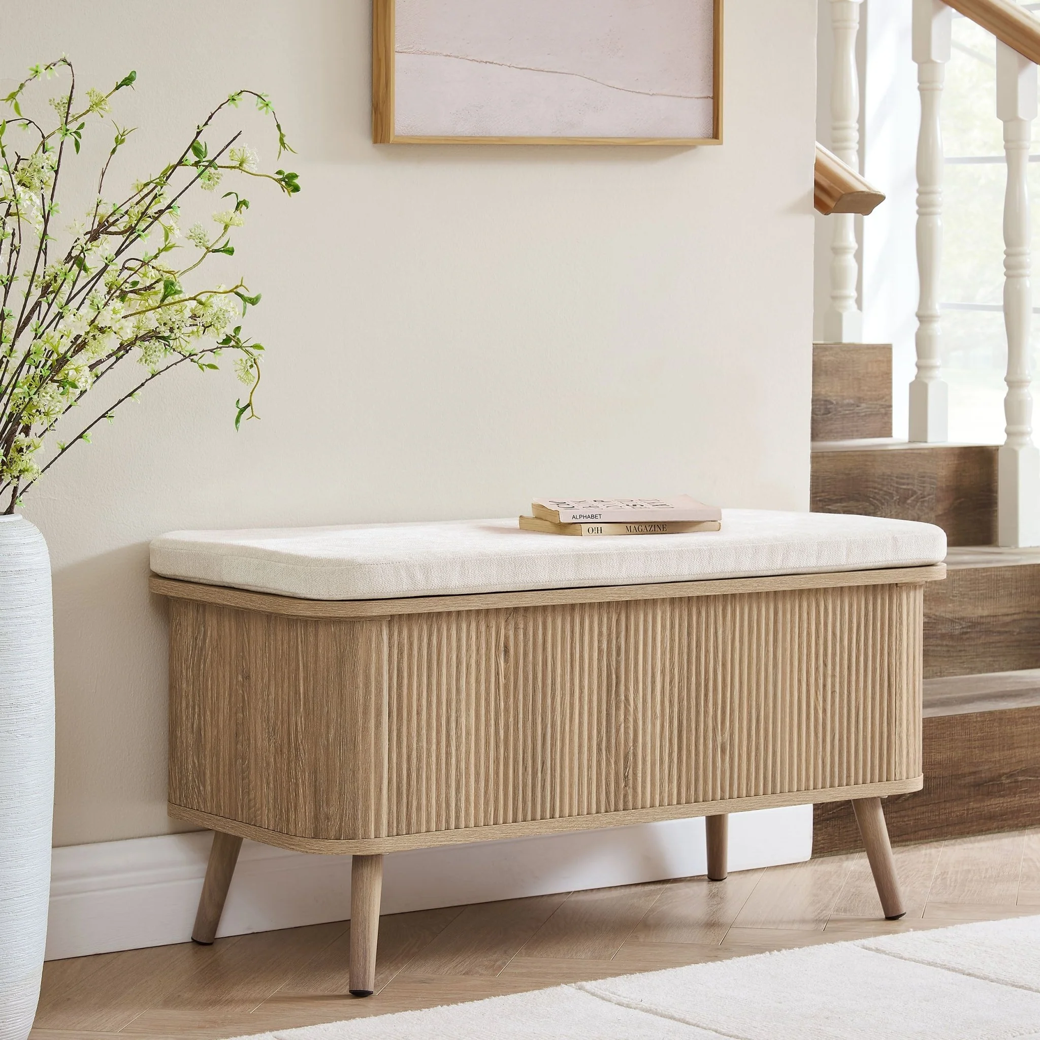 Hattie Storage Bench - Light Wood - Image 2
