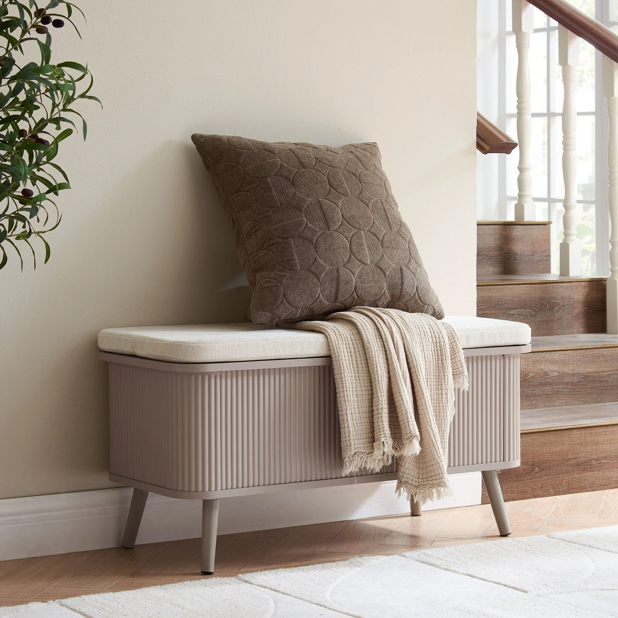 Hattie Storage Bench - Taupe - Image 2