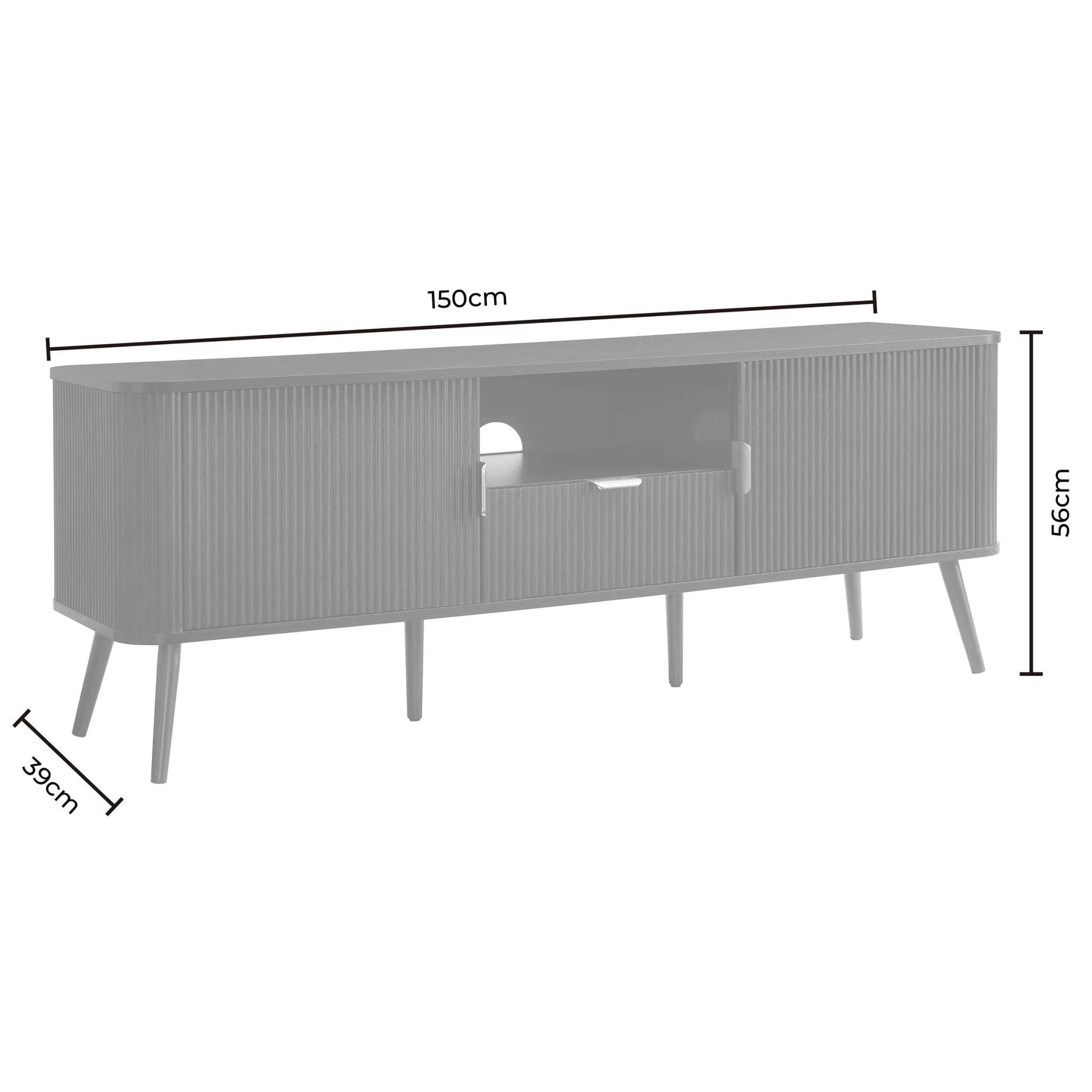 Hattie TV Unit for TVs up to 65"- Teal - Image 9