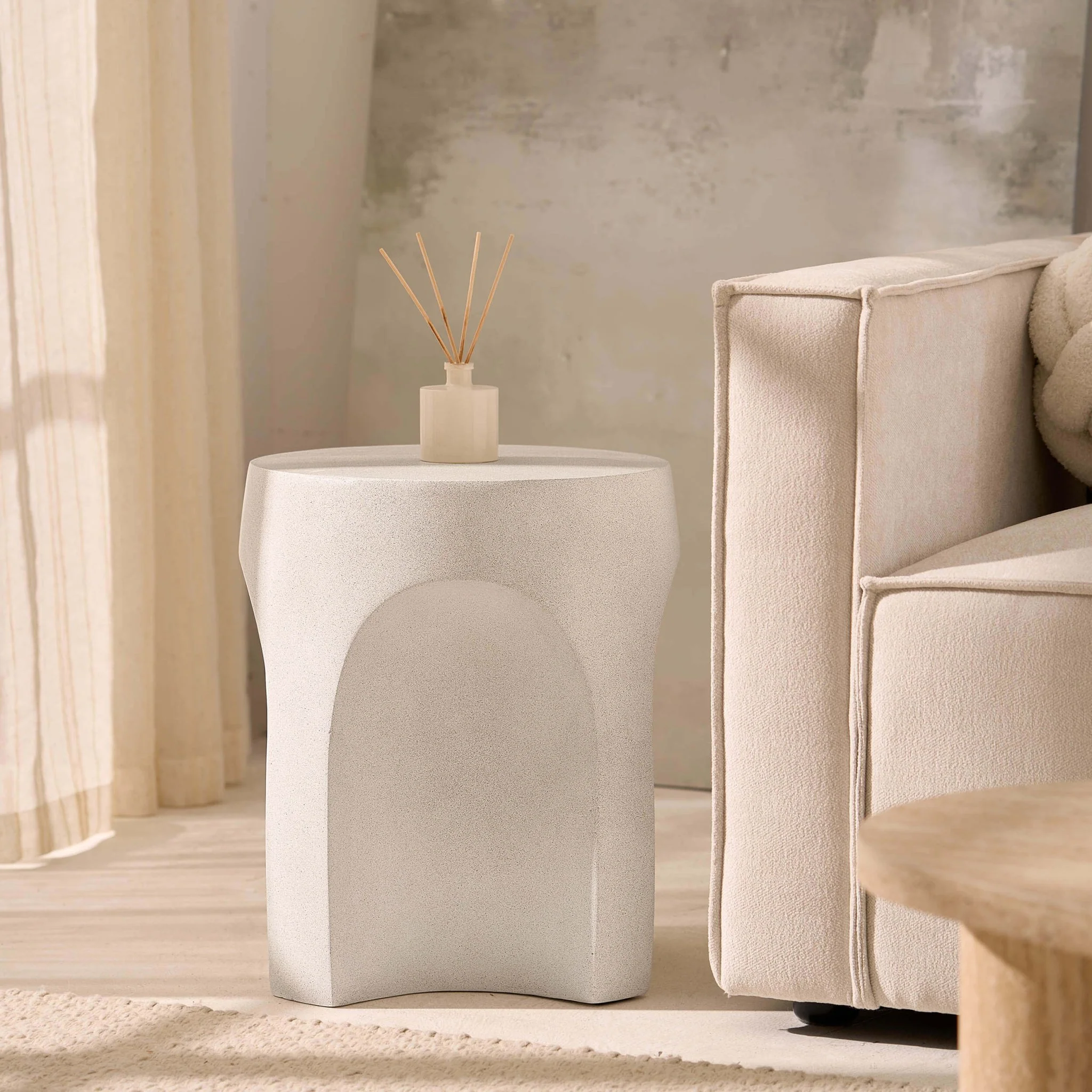 Haven Side Table - Stone Effect - Image 3