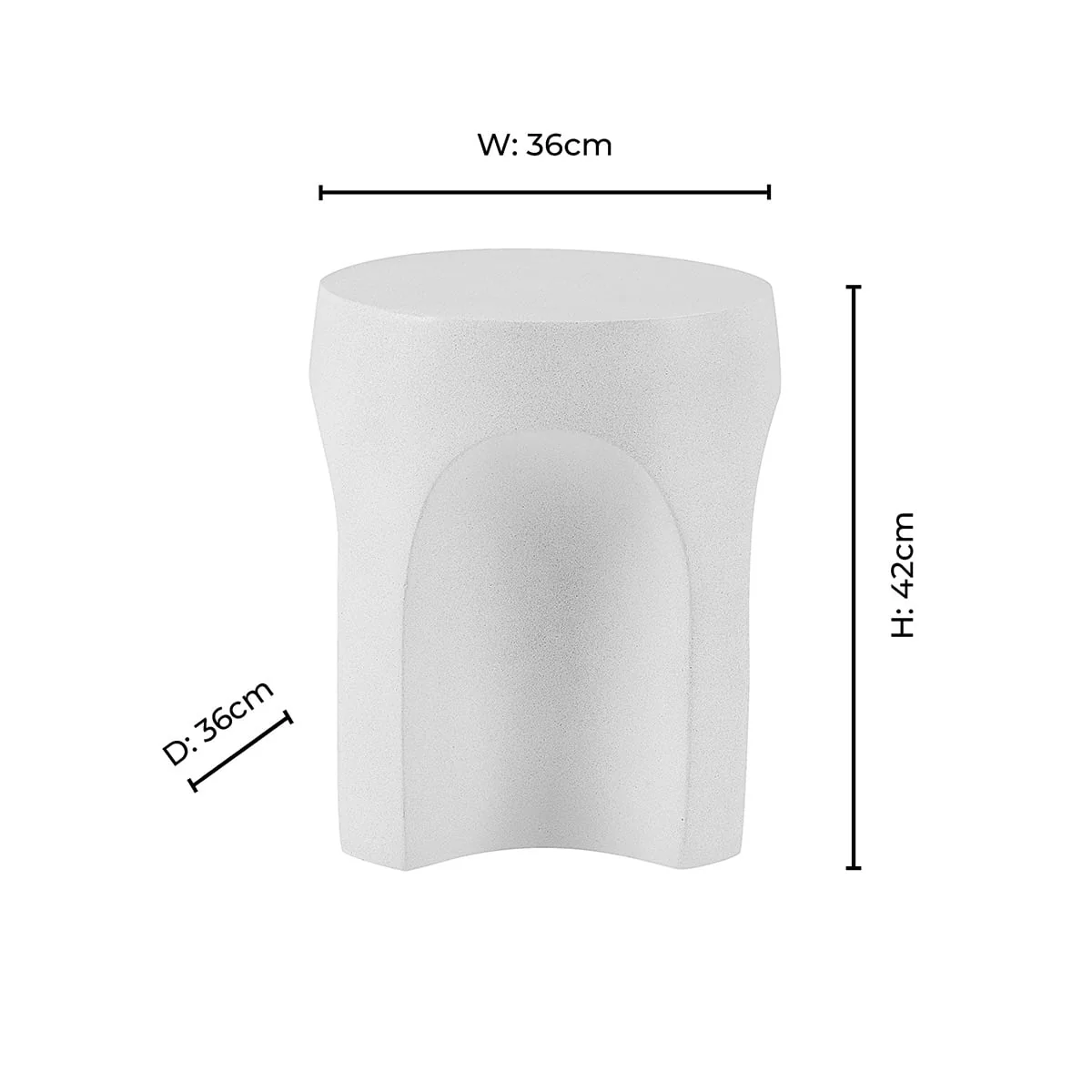 Haven Side Table - Stone Effect - Image 7