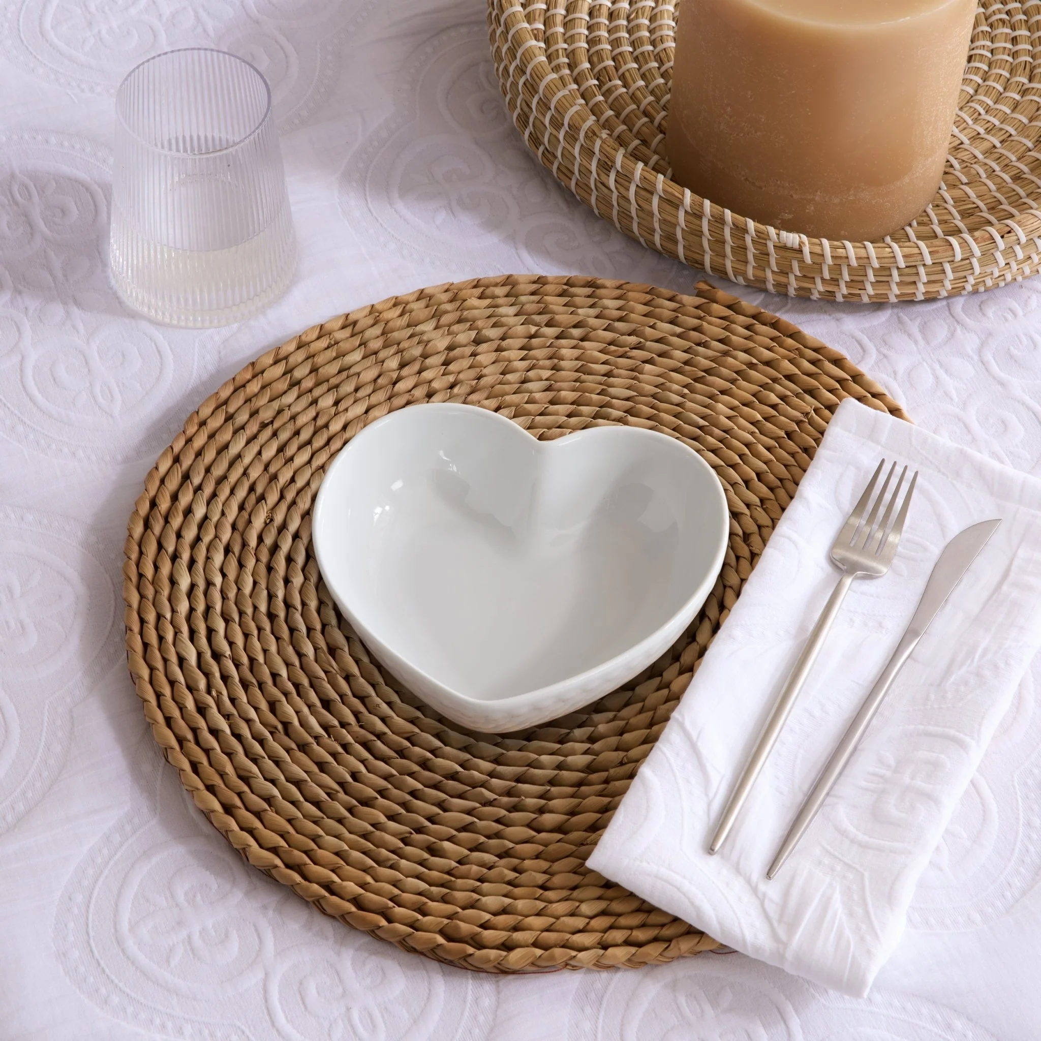 Heart Shaped Set of 4 Cereal Bowls - White - Image 3