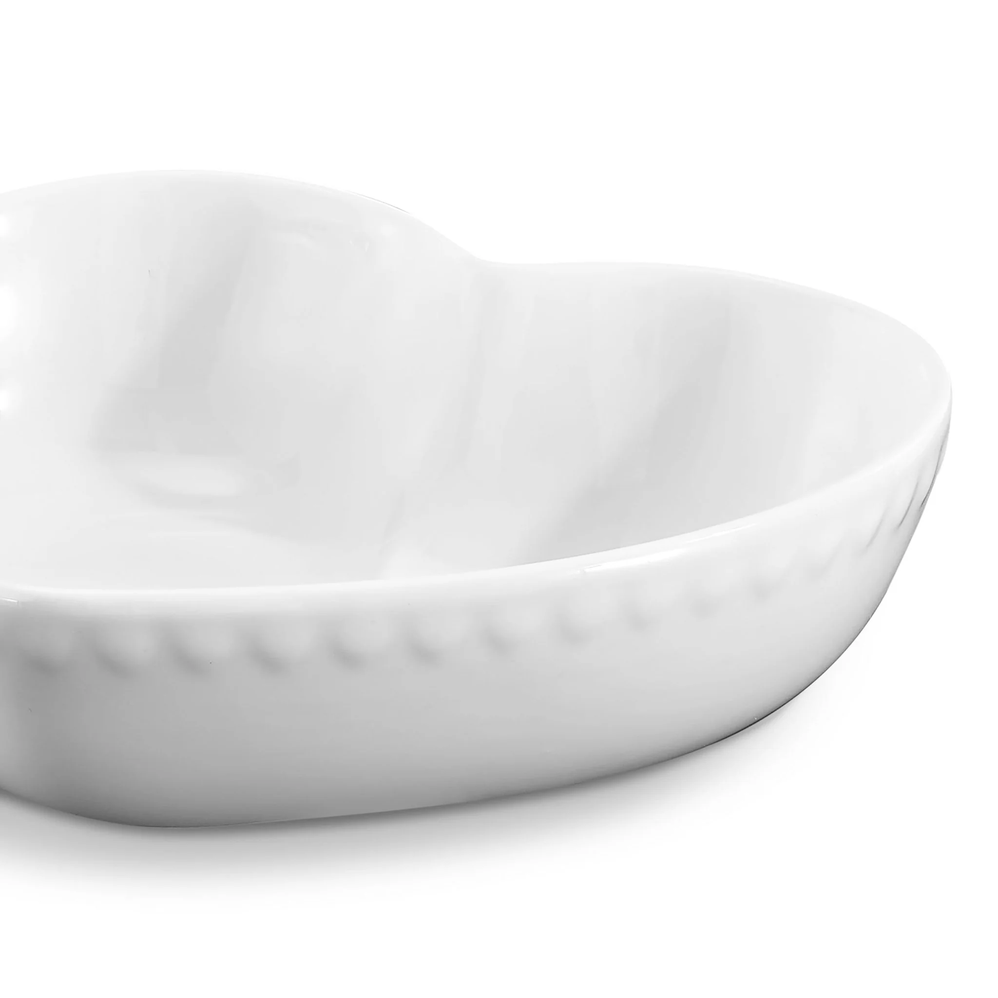 Heart Shaped Set of 4 Cereal Bowls - White - Image 8