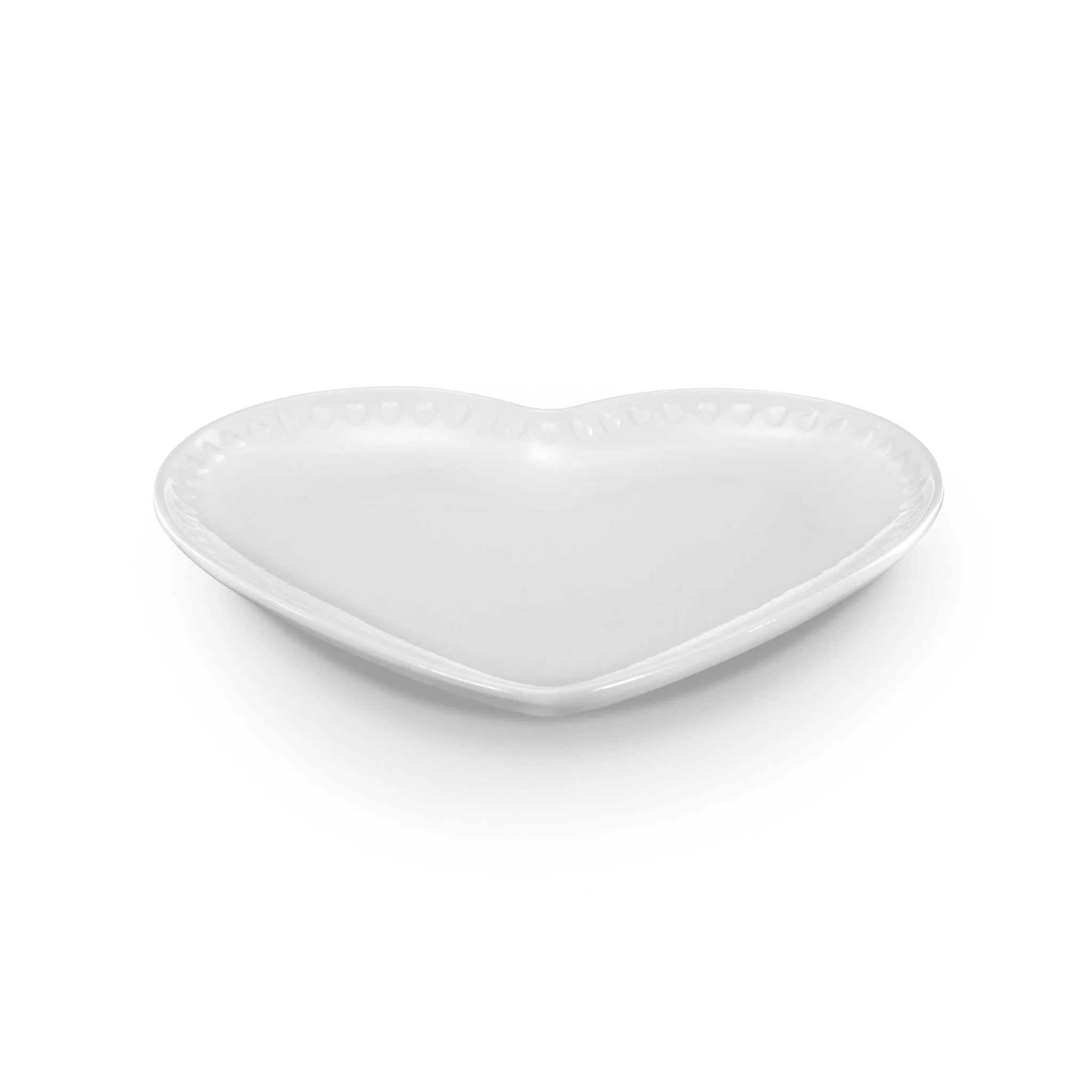 Heart Shaped Set of 4 Side Plates - White - Image 5