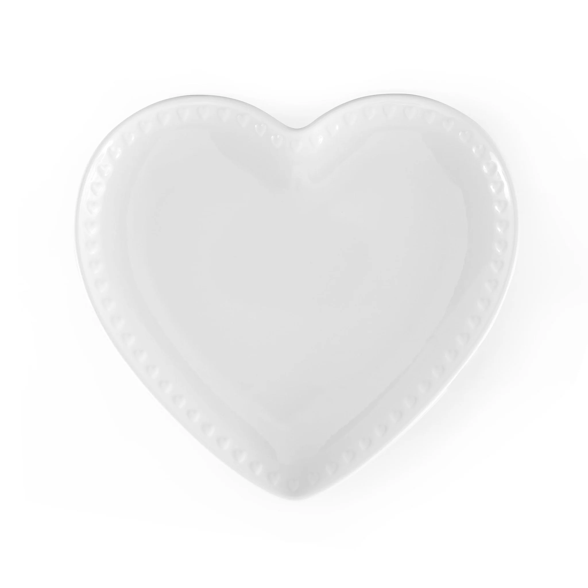 Heart Shaped Set of 4 Side Plates - White - Image 7