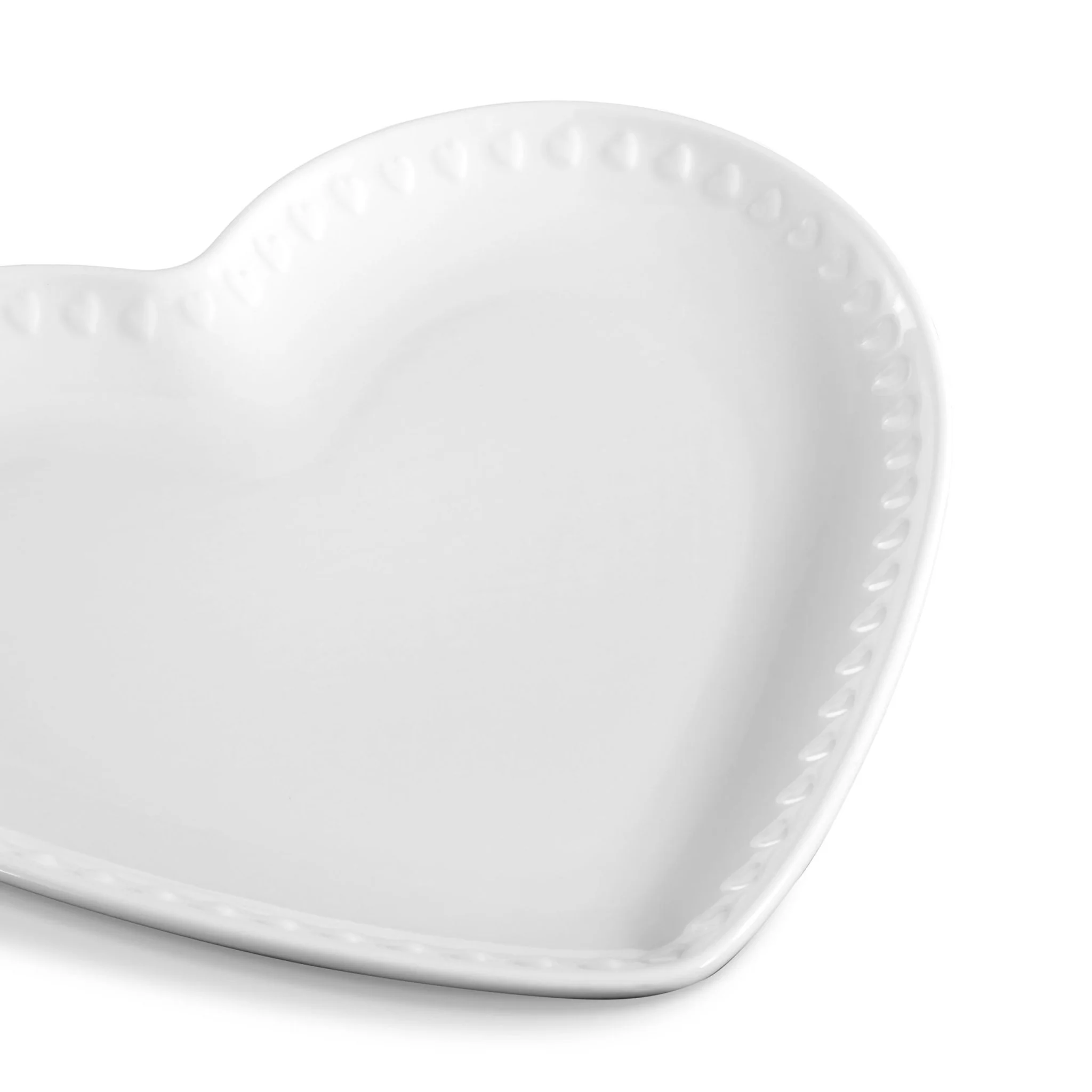 Heart Shaped Set of 4 Side Plates - White - Image 8