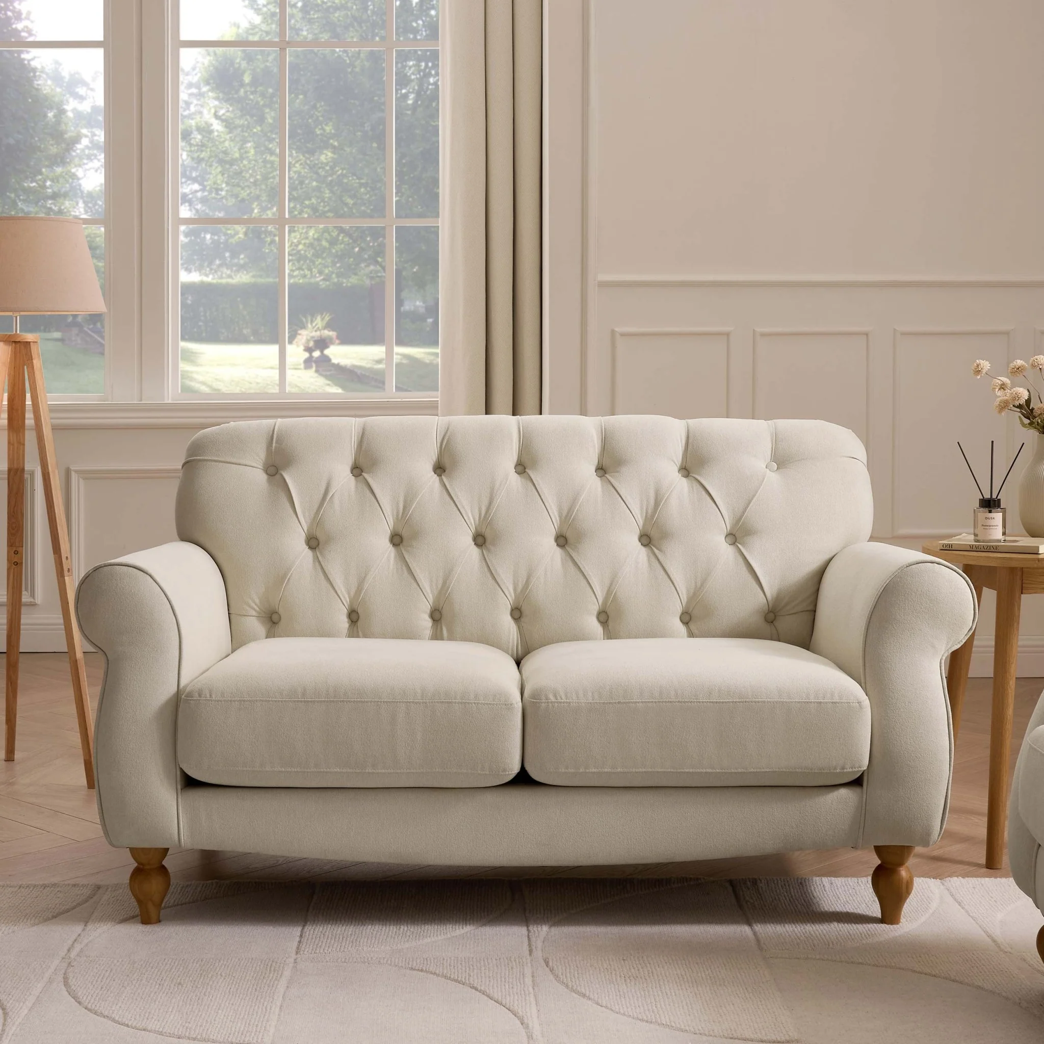 Hebden 2 Seater Sofa - Cream Linen