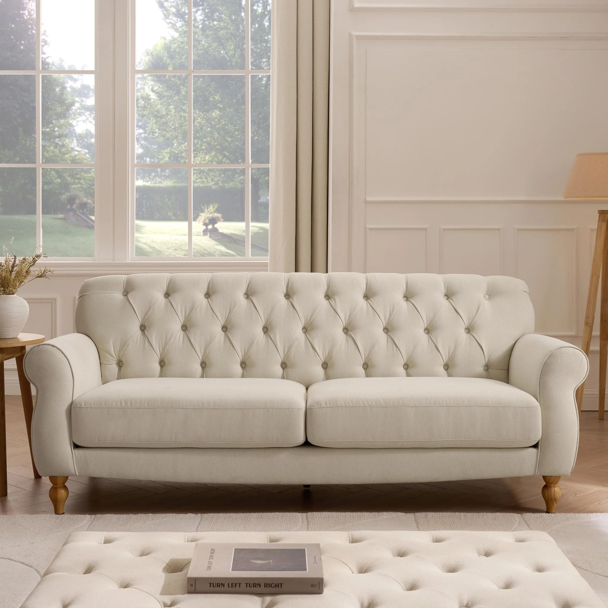 Hebden 3 Seater Sofa - Cream Linen