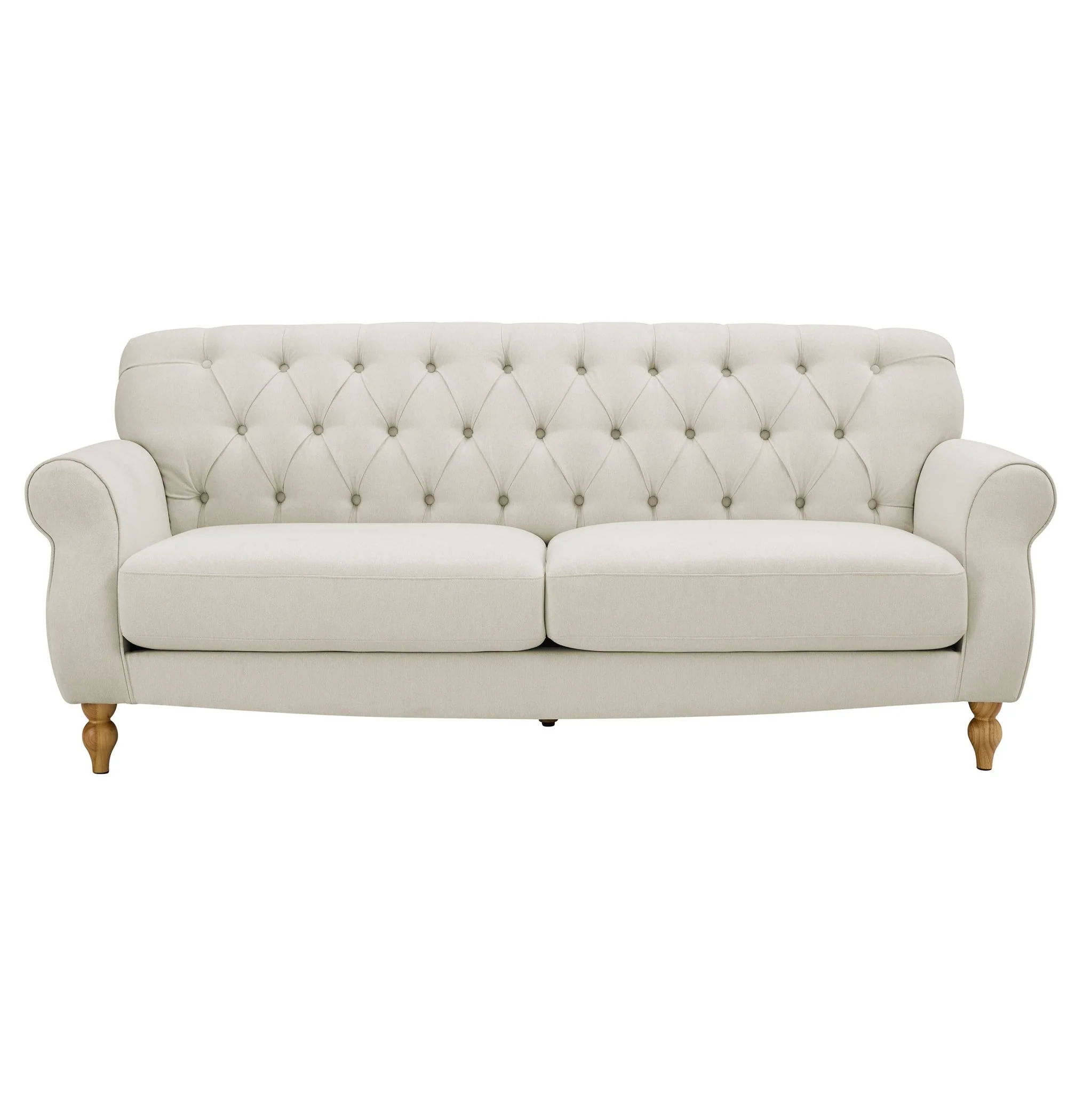 Hebden 3 Seater Sofa - Cream Linen - Image 4