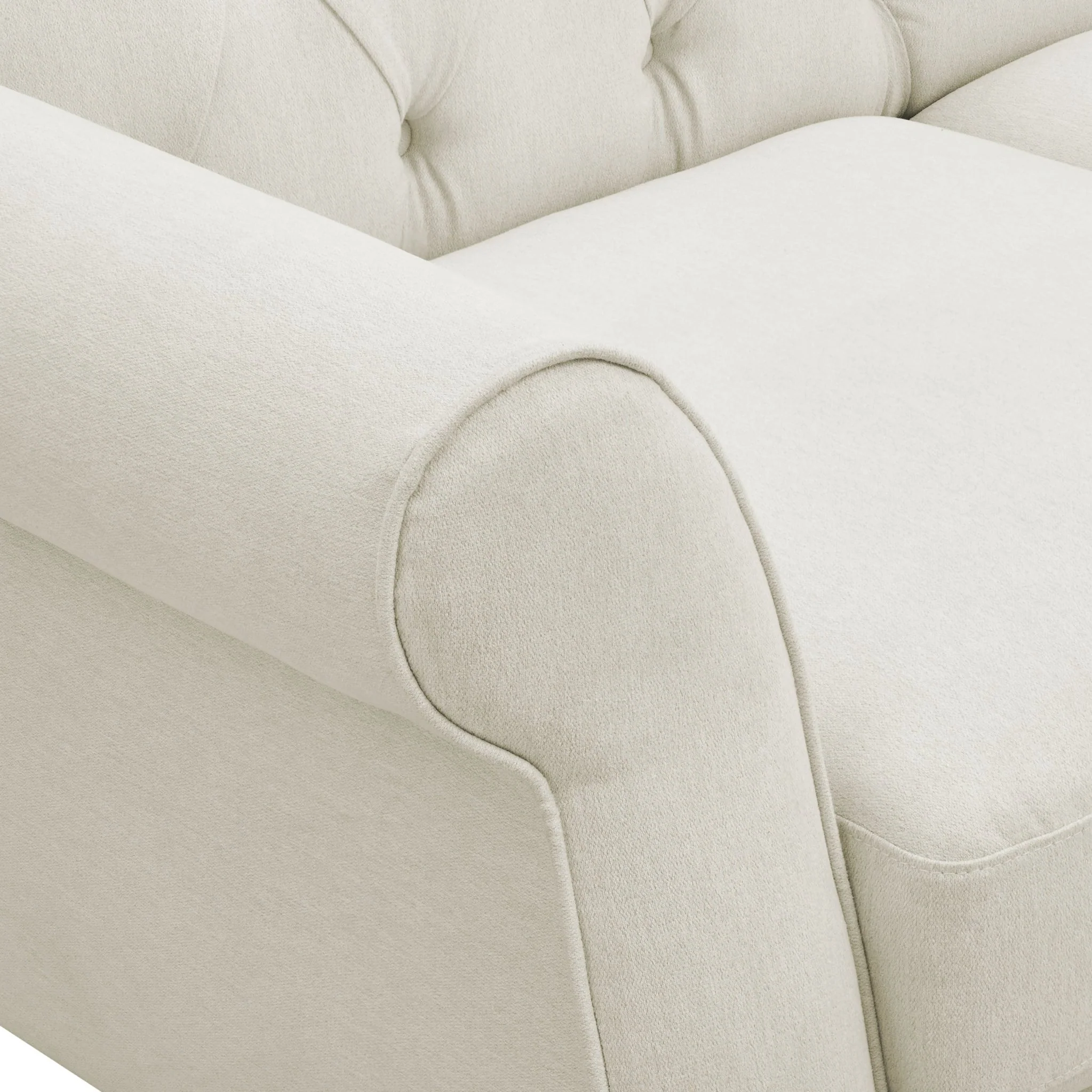 Hebden 3 Seater Sofa - Cream Linen - Image 7
