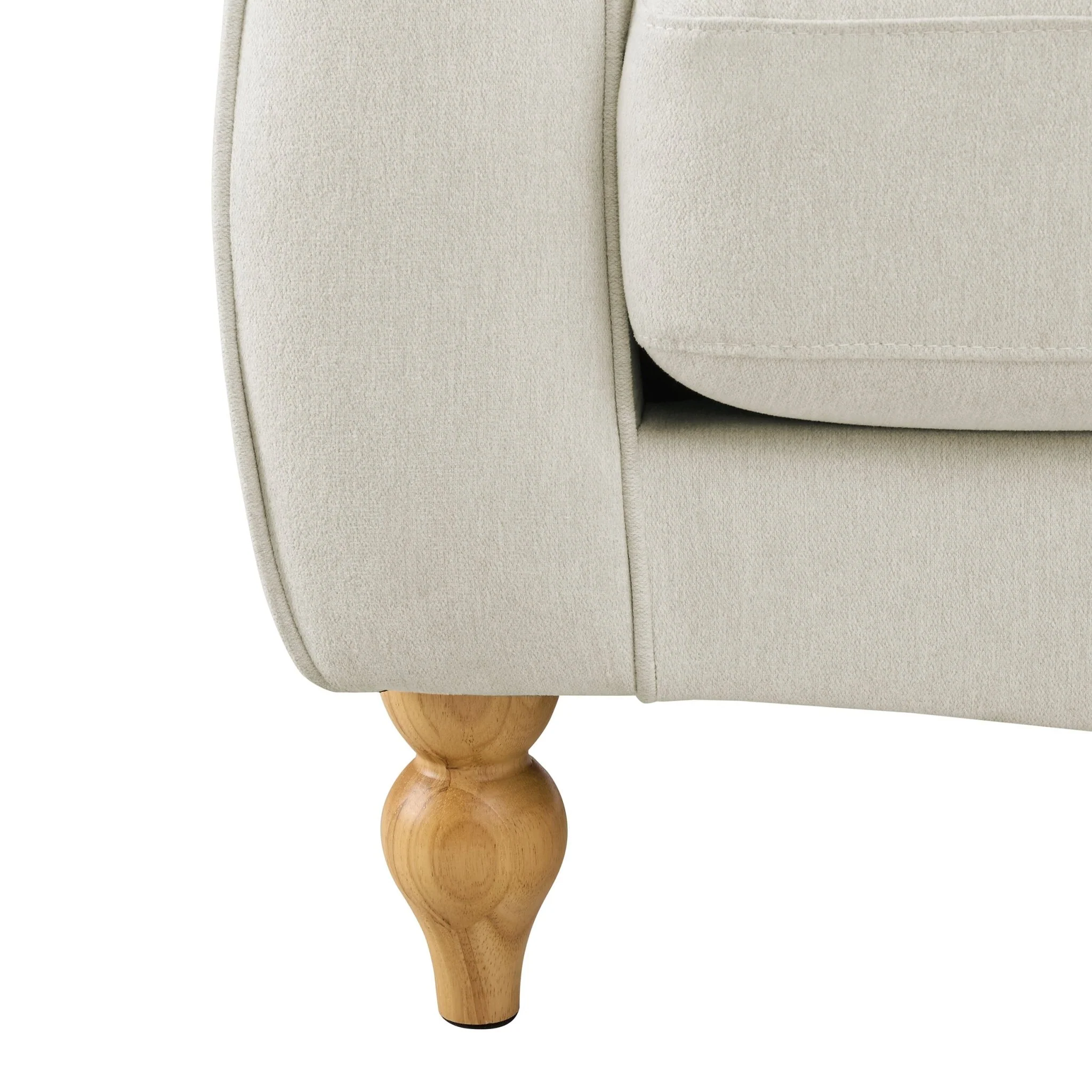 Hebden 3 Seater Sofa - Cream Linen - Image 9