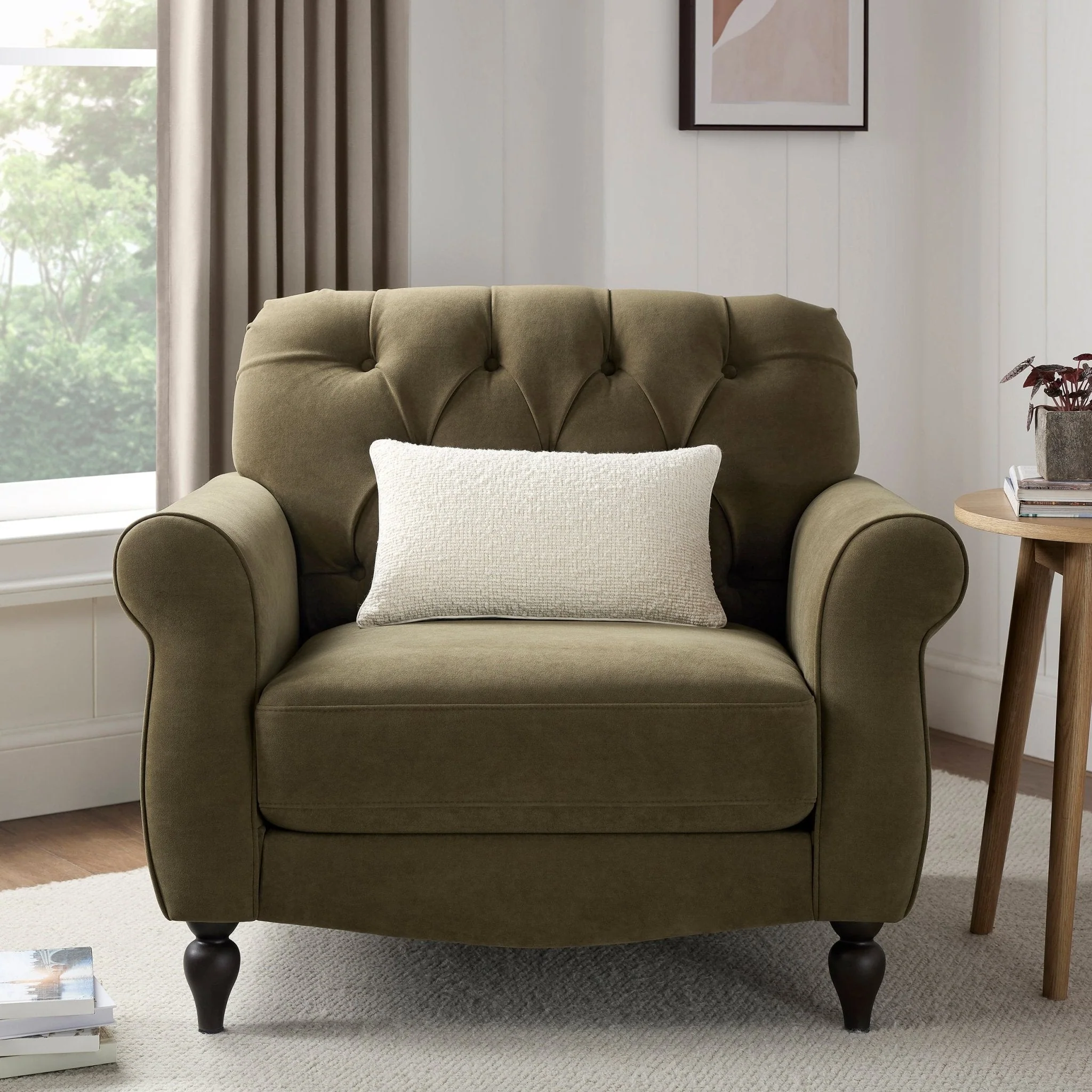 Hebden Armchair - Olive Green - Image 2