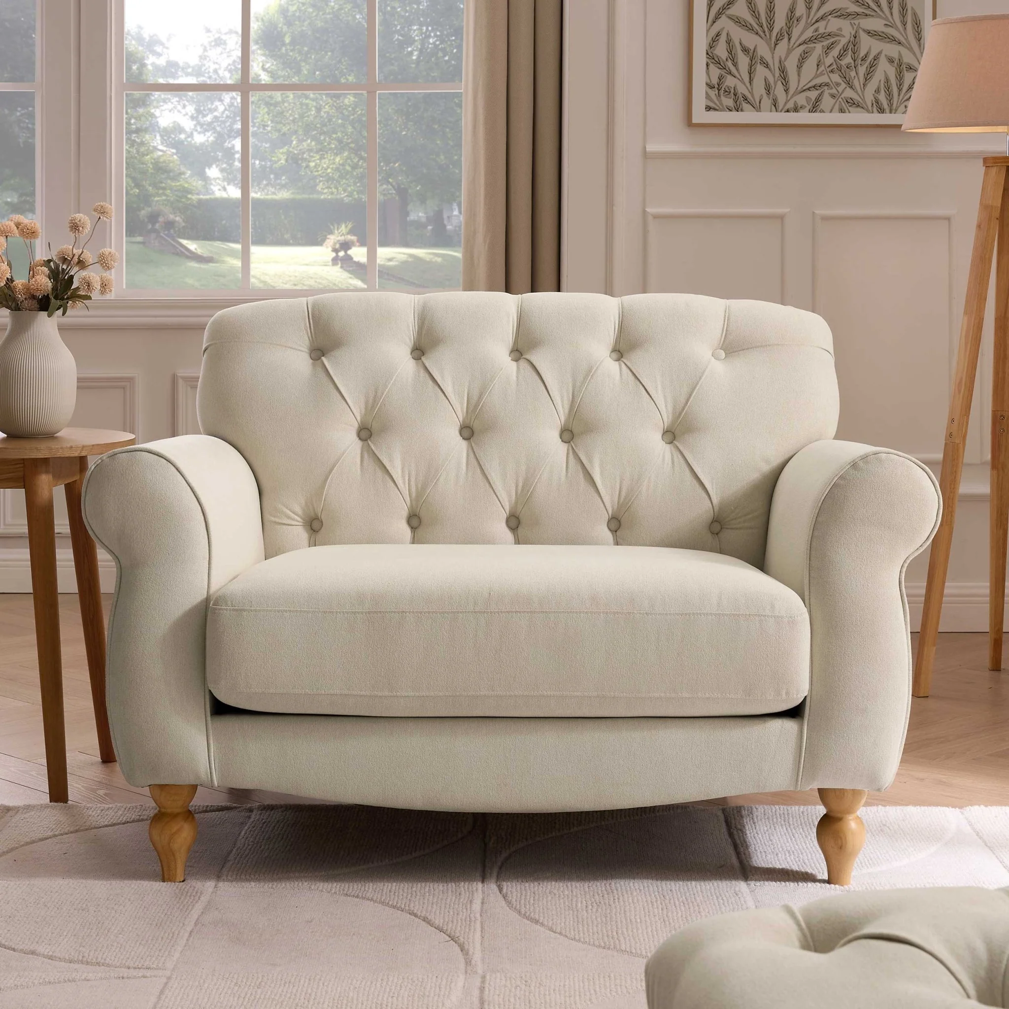 Hebden Loveseat - Cream Linen - Image 2