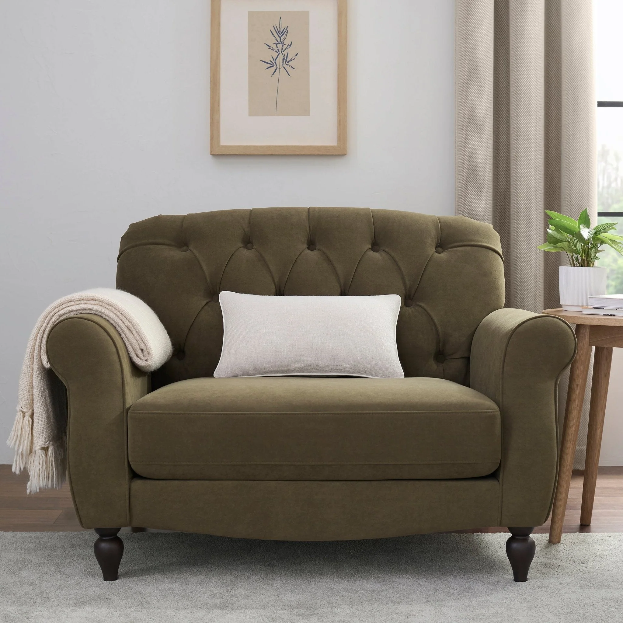 Hebden Loveseat - Olive Green - Image 2
