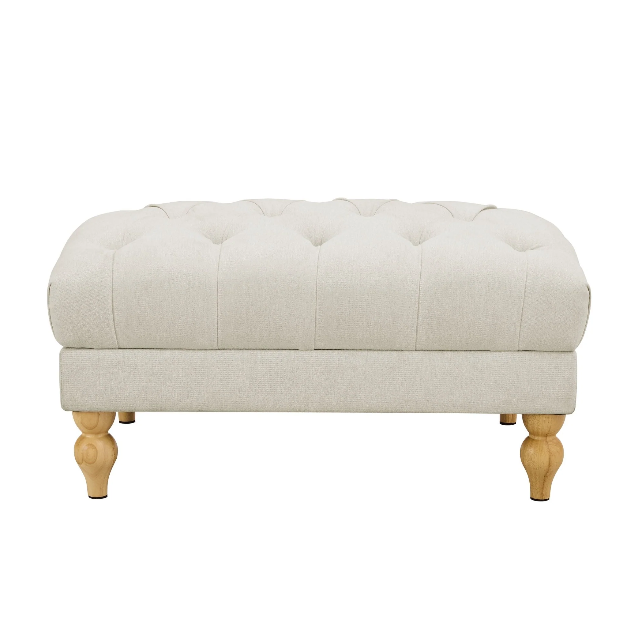 Hebden Pouffe - Cream Linen - Image 3