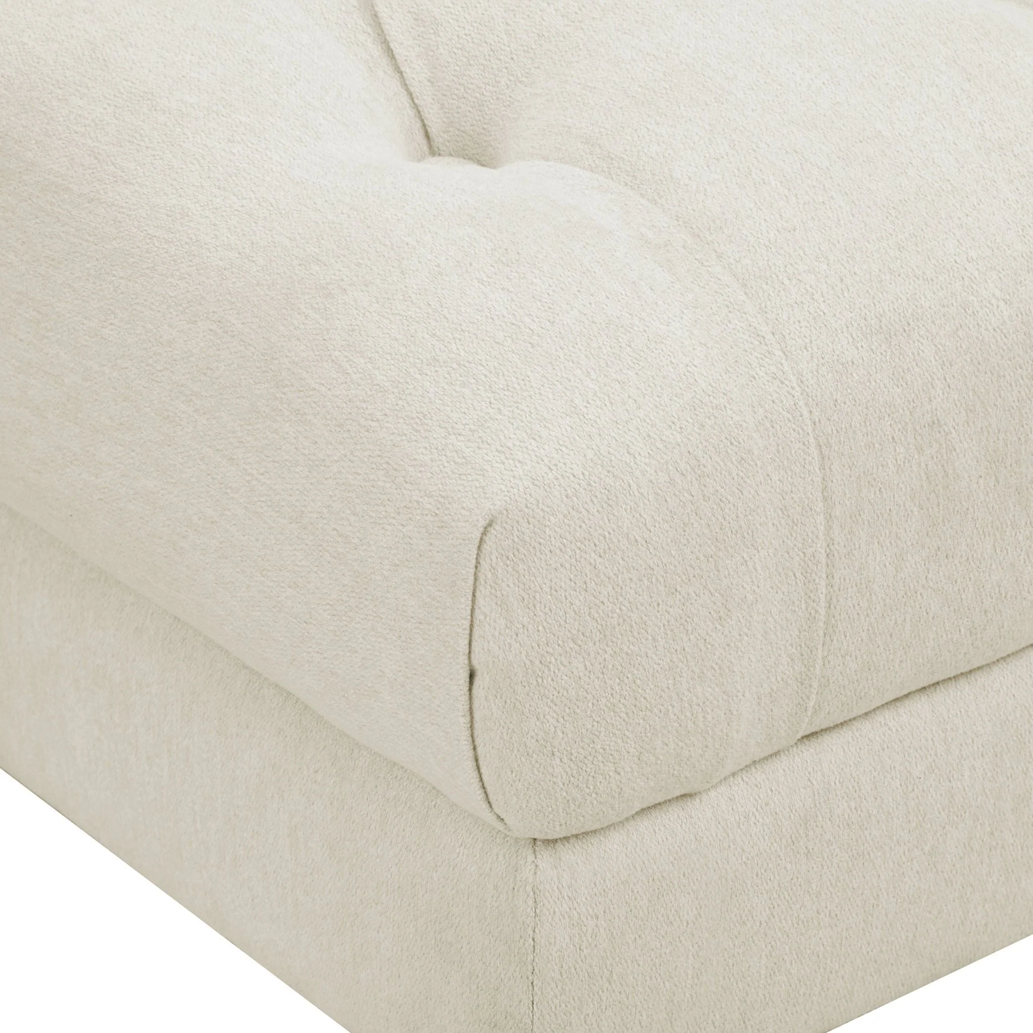 Hebden Pouffe - Cream Linen - Image 4