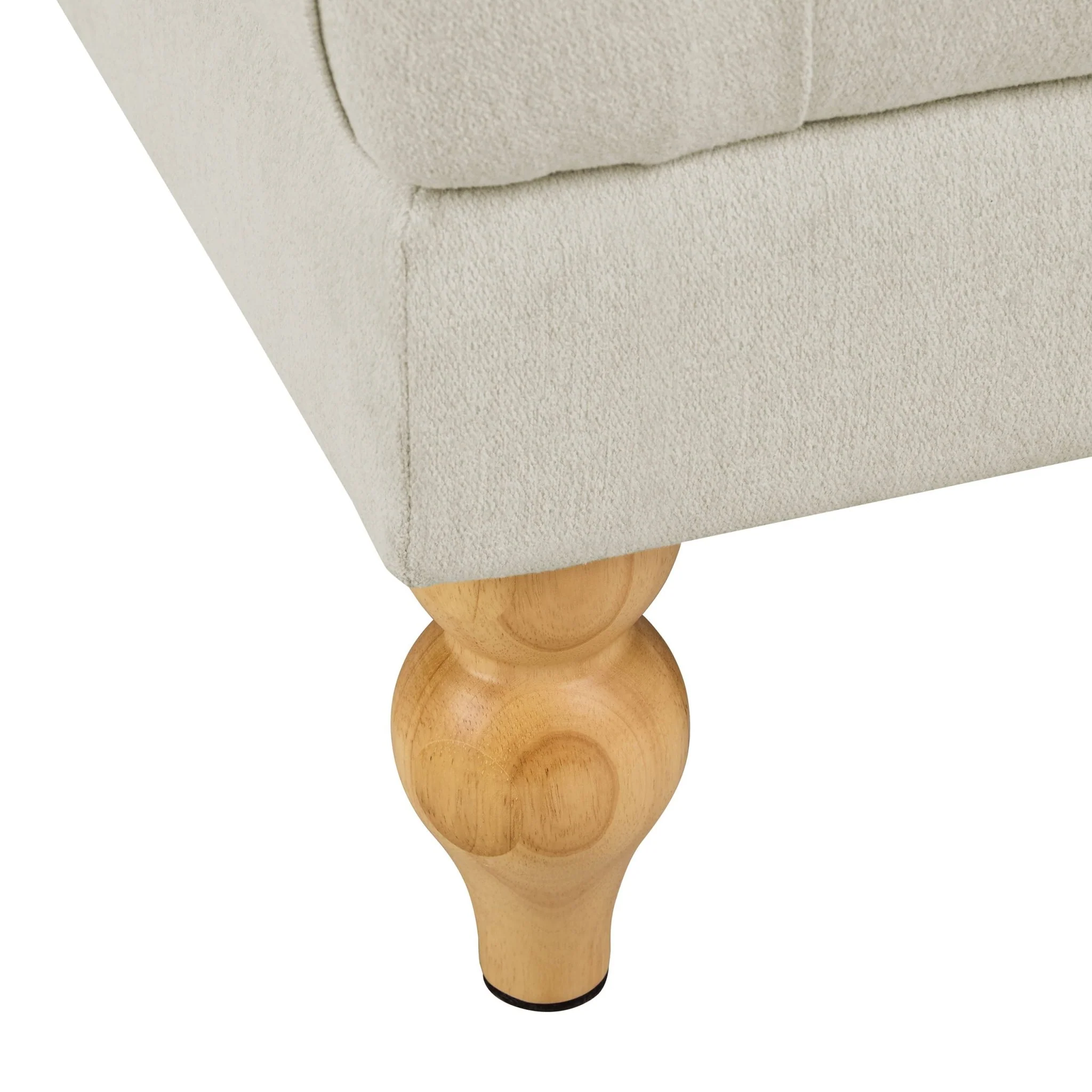 Hebden Pouffe - Cream Linen - Image 5