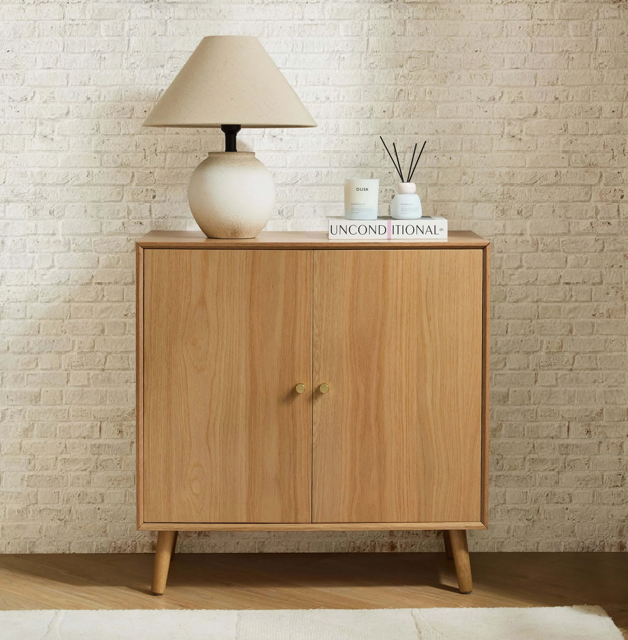 Heidi Oak 2 Door Sideboard - Light Wood - Image 2