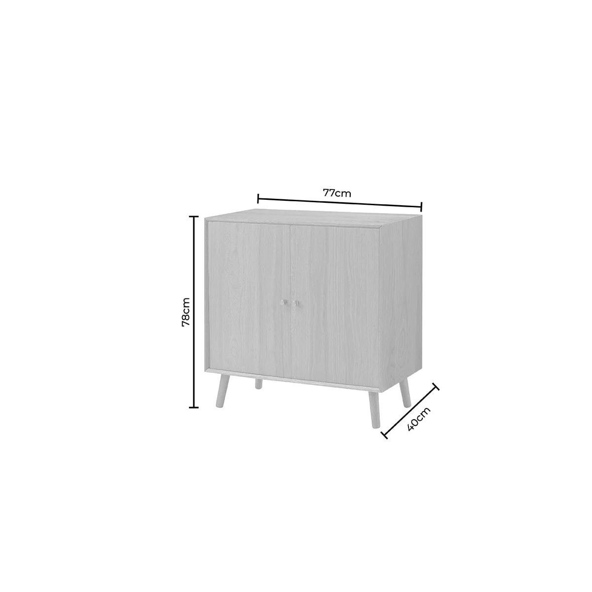 Heidi Oak 2 Door Sideboard - Walnut - Image 11