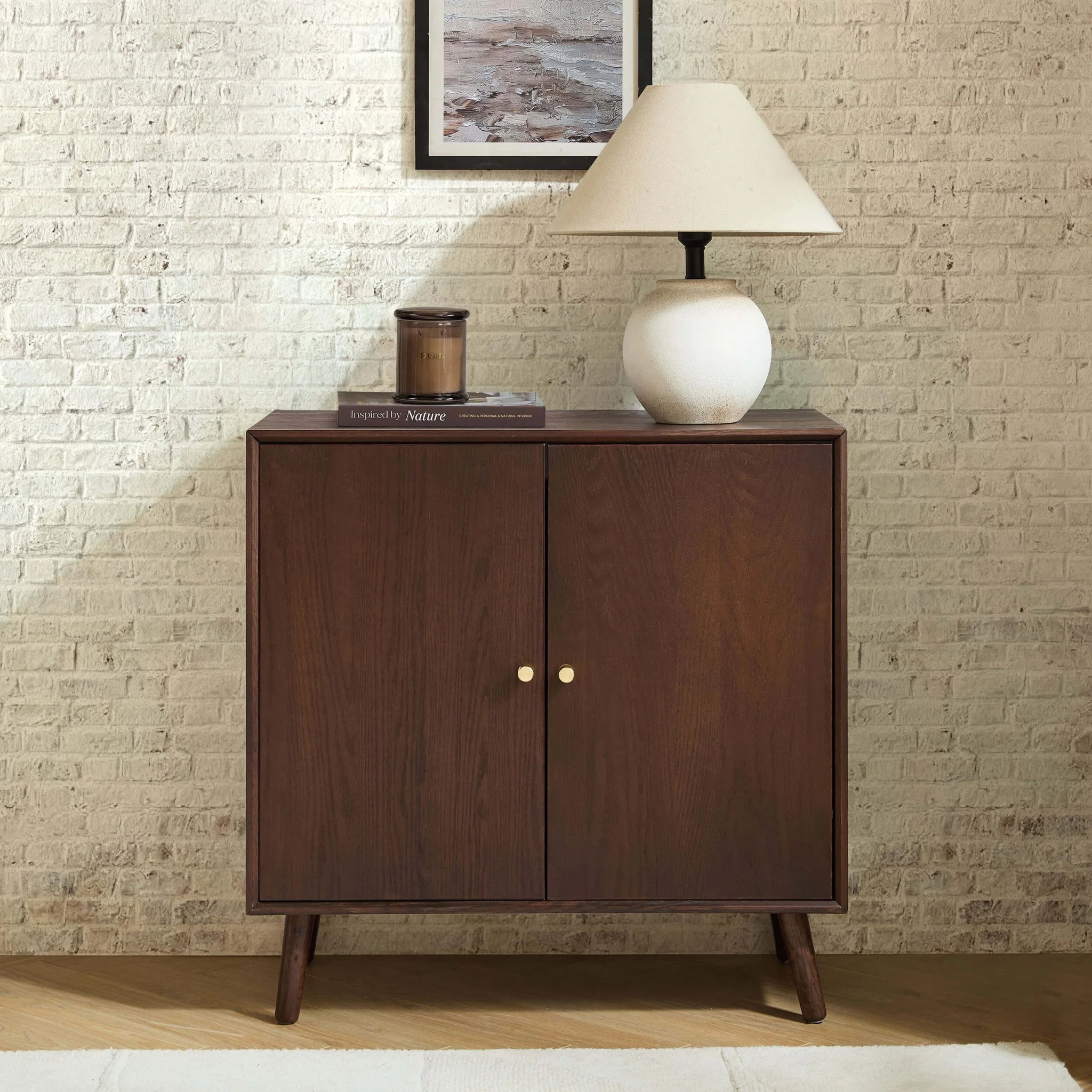 Heidi Oak 2 Door Sideboard - Walnut - Image 2