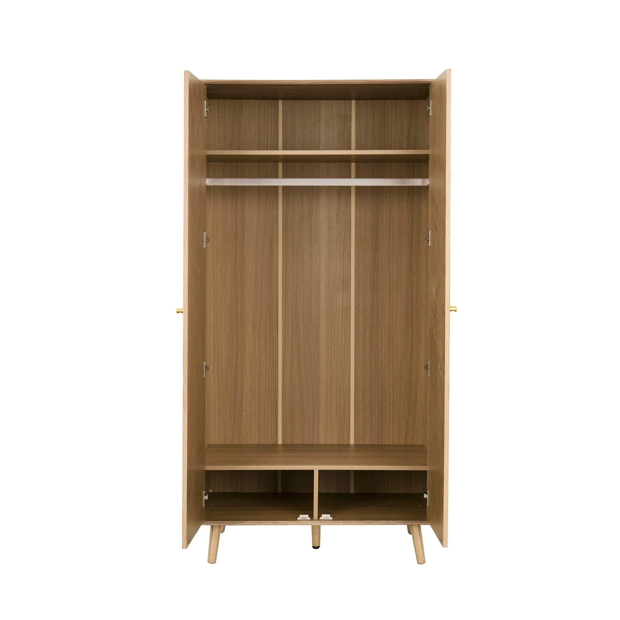 Heidi Oak 2 Door Wardrobe - Light Wood - Image 3
