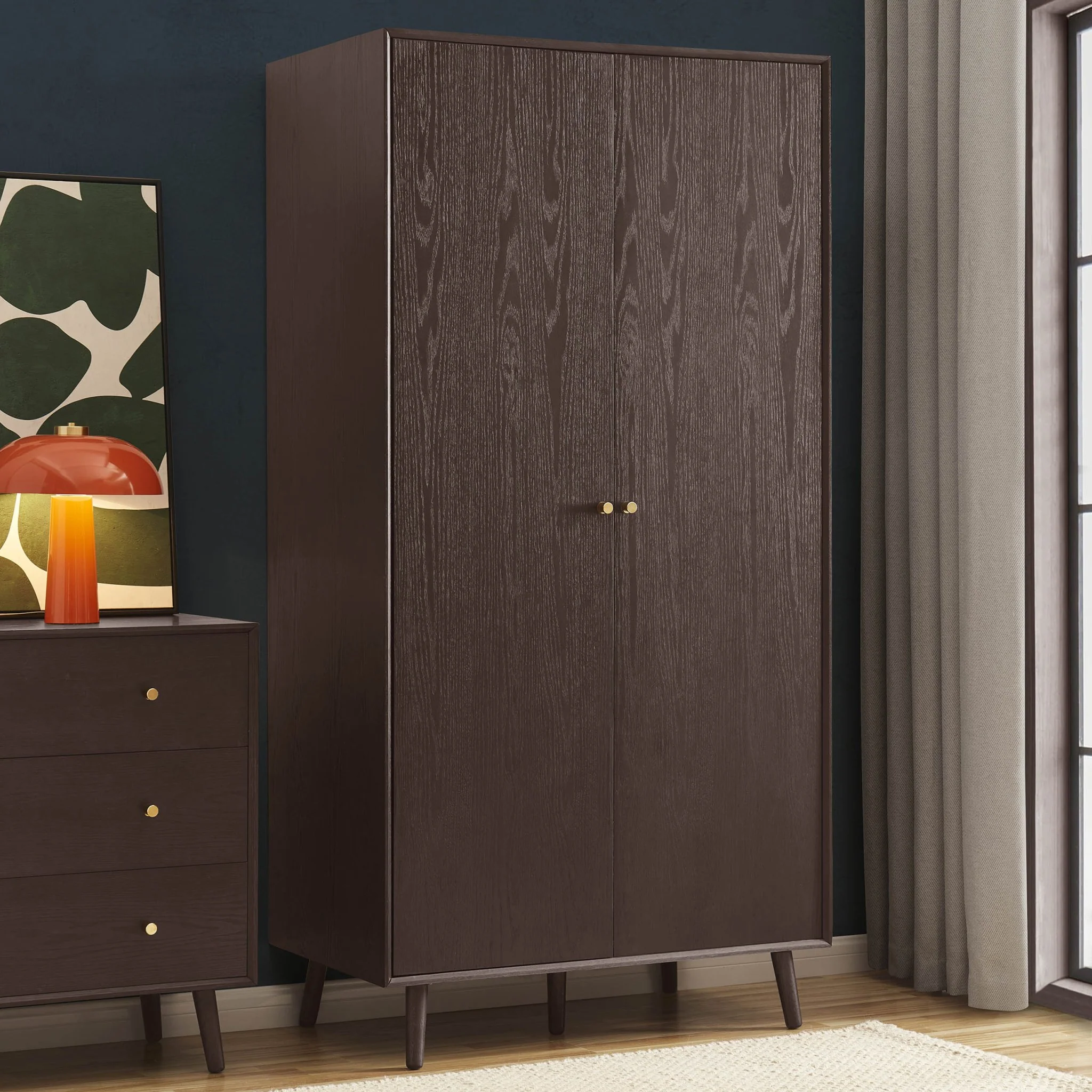 Heidi Oak 2 Door Wardrobe - Walnut