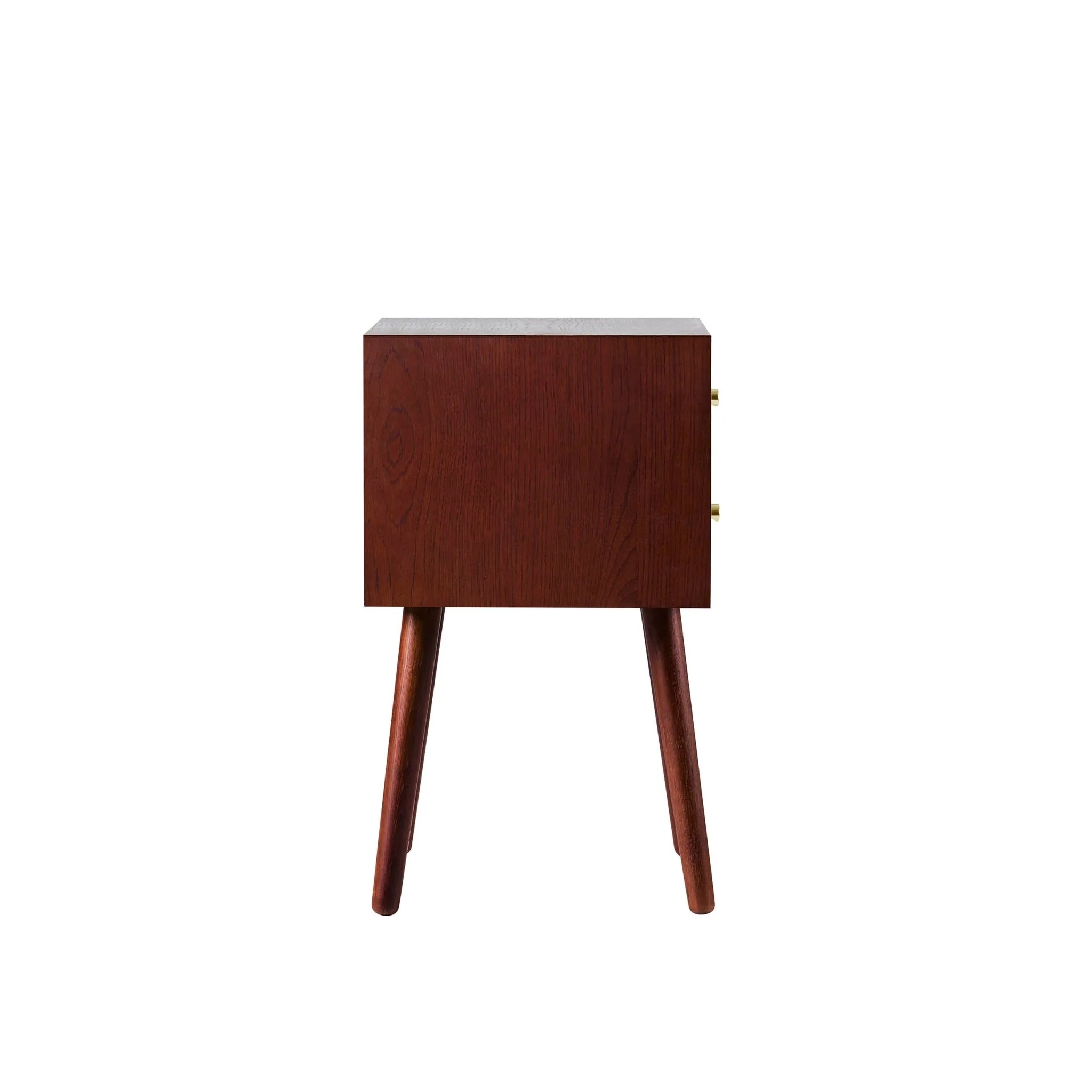 Heidi Oak 2 Drawer Bedside Table - Cherry Wood - Image 4
