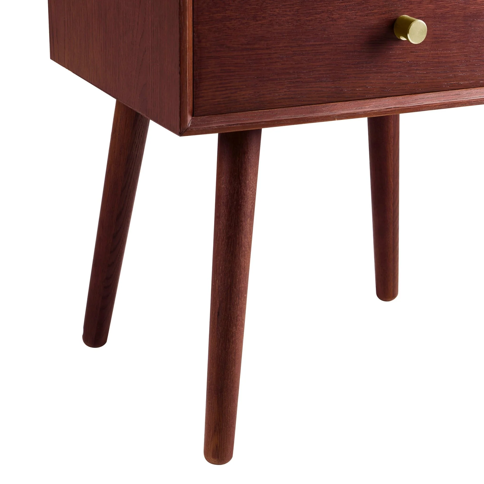 Heidi Oak 2 Drawer Bedside Table - Cherry Wood - Image 5